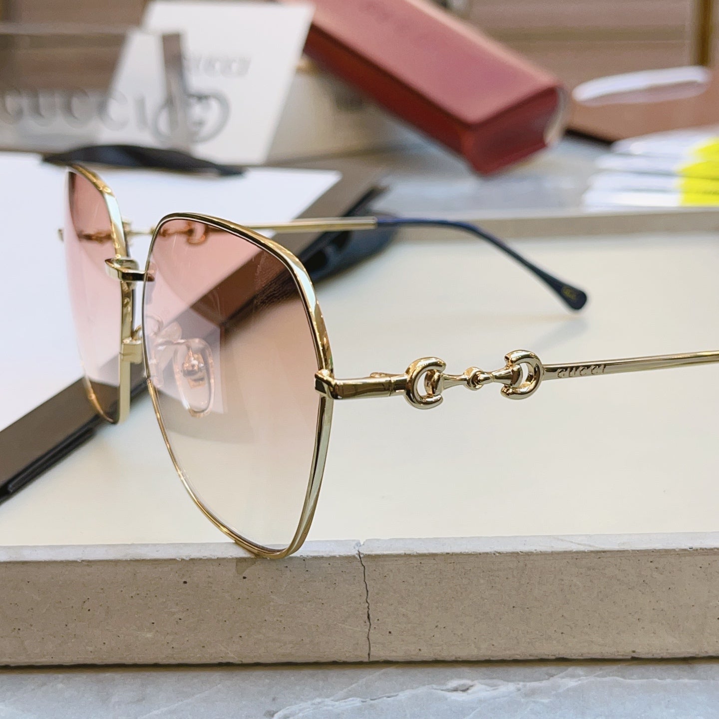 Gucci GG0882SA Square Brown Lens Sunglasses for Men & Women - detail image 4