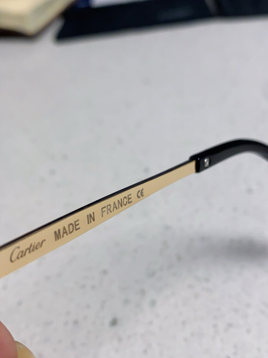 Cartier Lightweight Metal Rimless Blue Lens Sunglasses for Women - 415848 - detail image 8