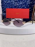 Cartier Lightweight Metal Rimless Silver Lens Sunglasses for Women - 415851