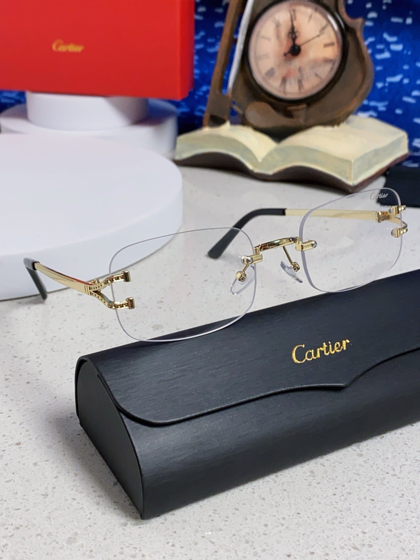 Cartier Lightweight Rimless Silver Lens Sunglasses for Men & Women - 449477 - detail image 10