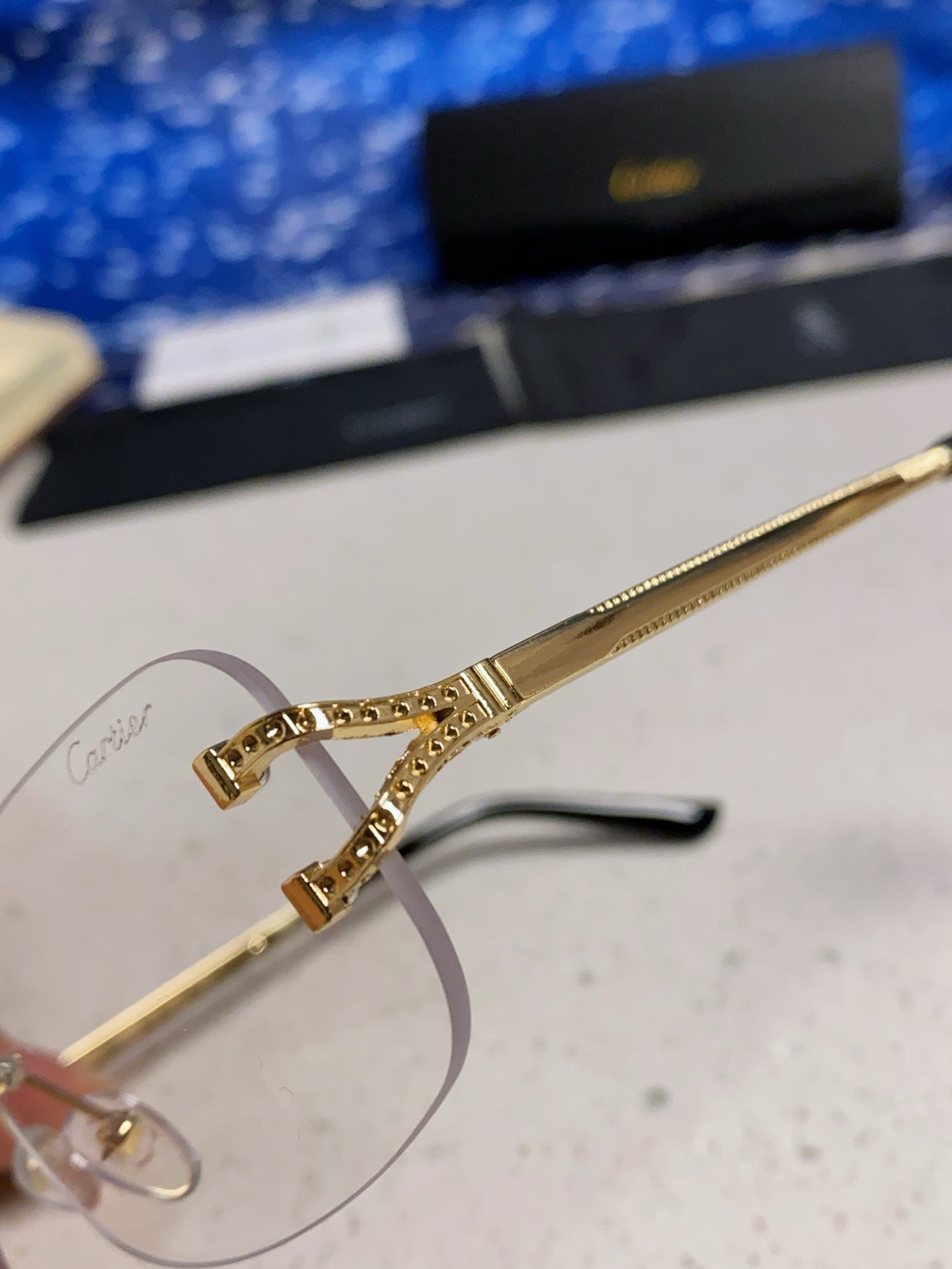 Cartier Lightweight Rimless Silver Lens Sunglasses for Men & Women - 449477 - detail image 7