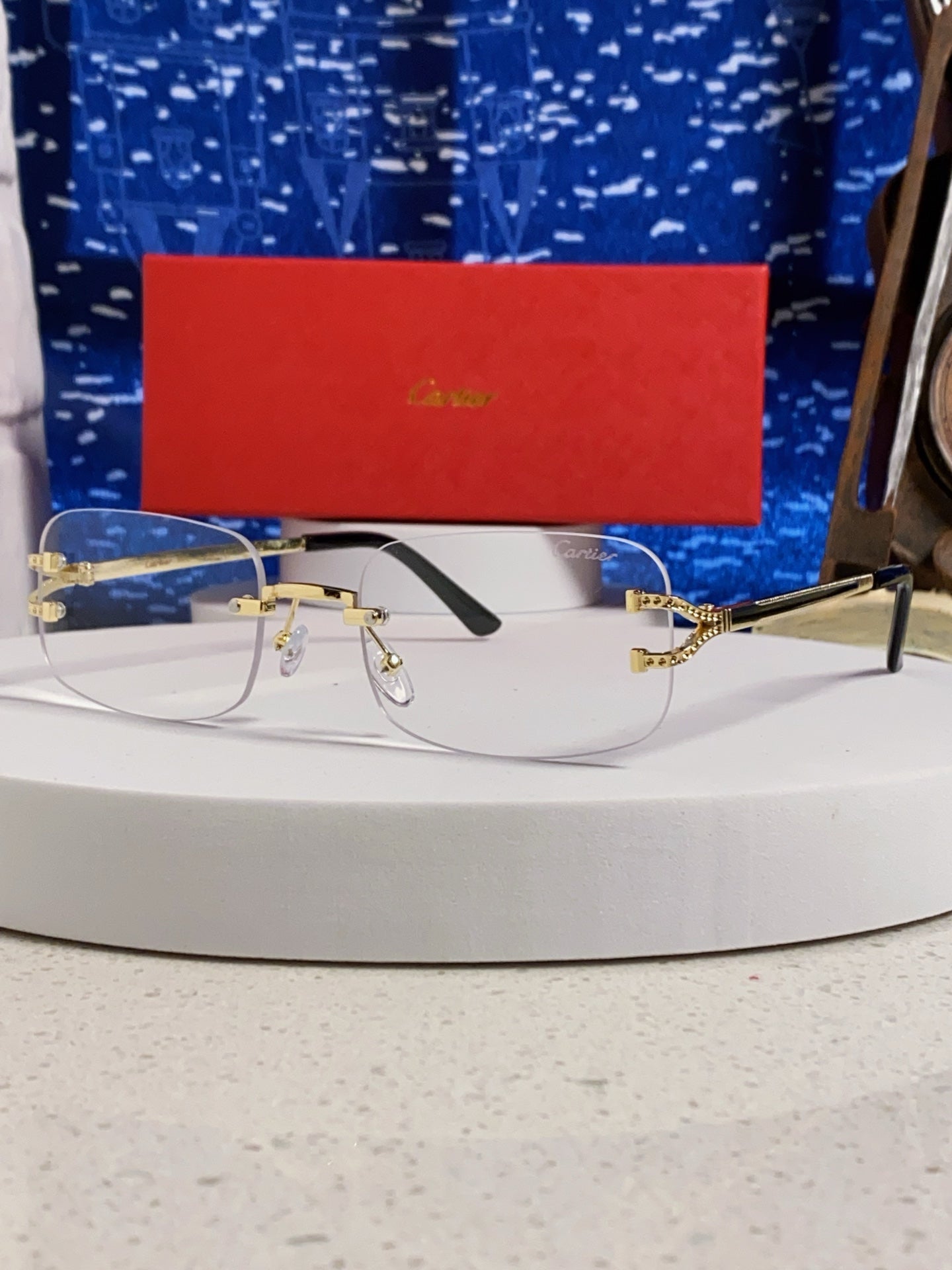 Cartier Lightweight Rimless Silver Lens Sunglasses for Men & Women - 449477