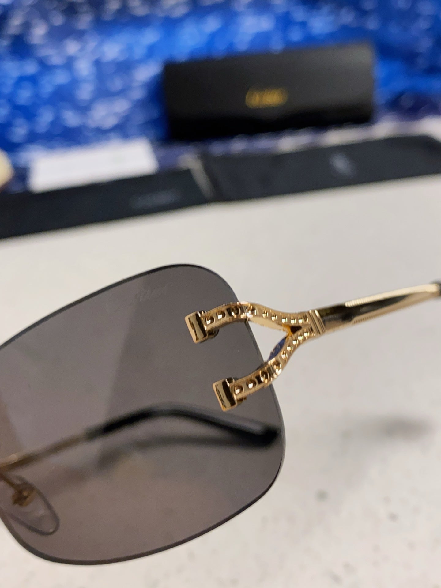 Cartier Lightweight Rimless Silver Lens Sunglasses for Men & Women - 449481 - detail image 7