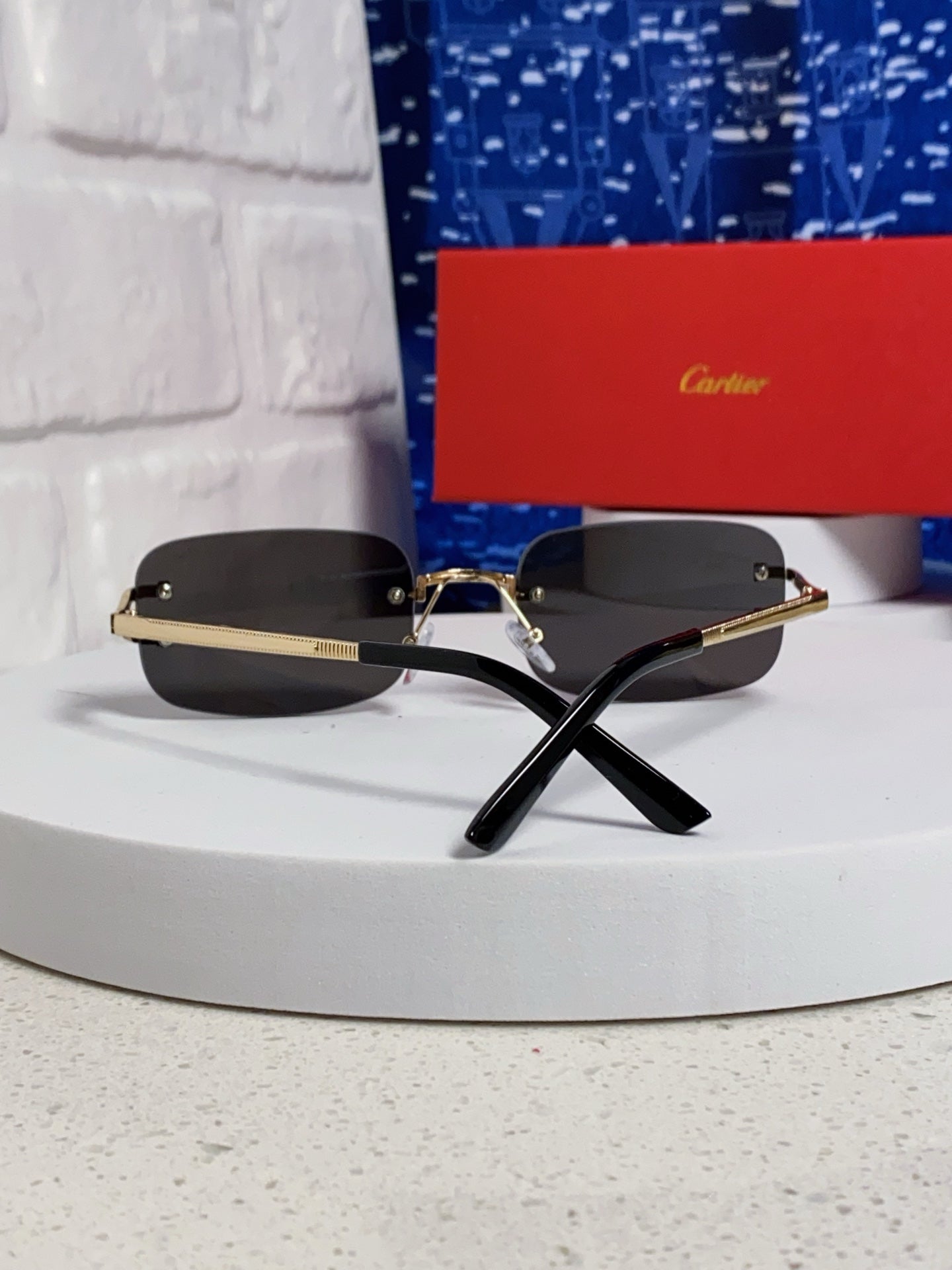 Cartier Lightweight Rimless Silver Lens Sunglasses for Men & Women - 449481 - detail image 3