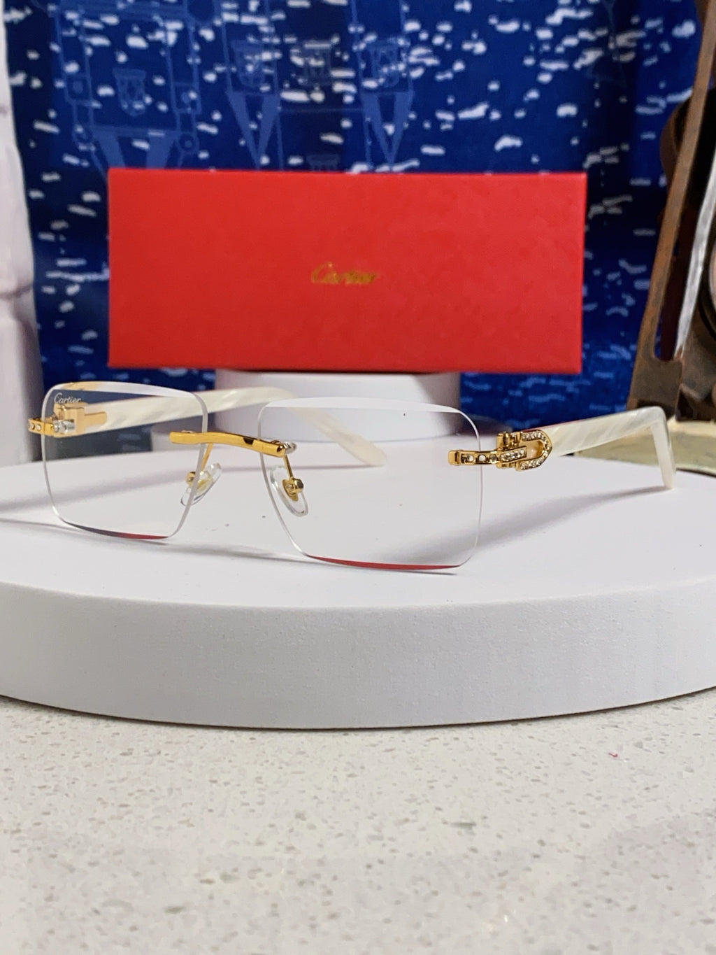 Cartier Lightweight Rimless Silver Lens Sunglasses for Men & Women - 449482