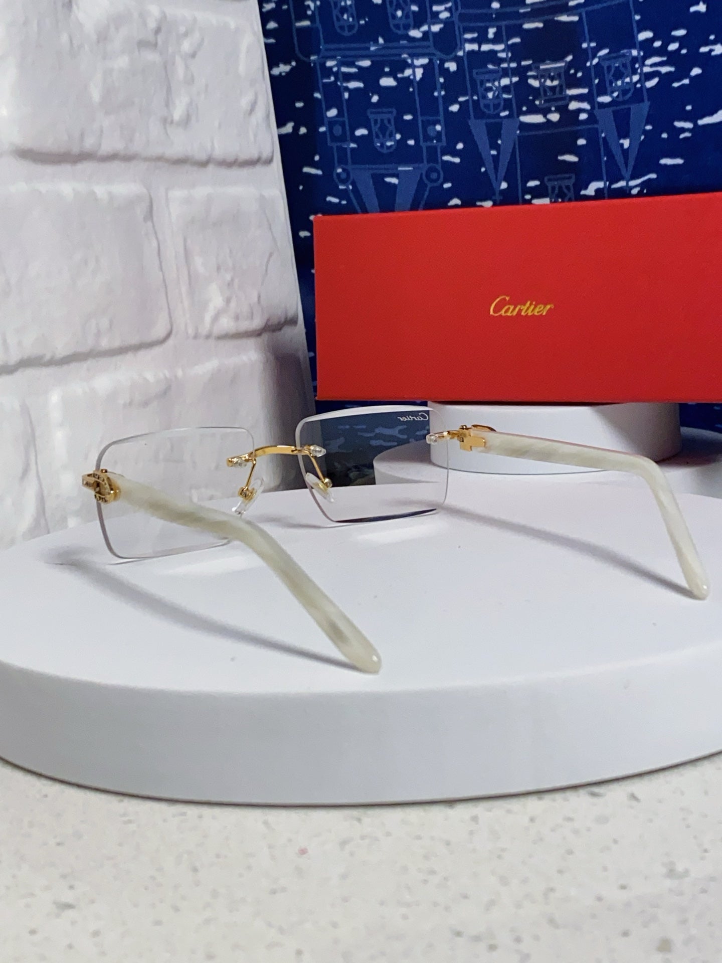 Cartier Lightweight Rimless Silver Lens Sunglasses for Men & Women - 449482 - detail image 3
