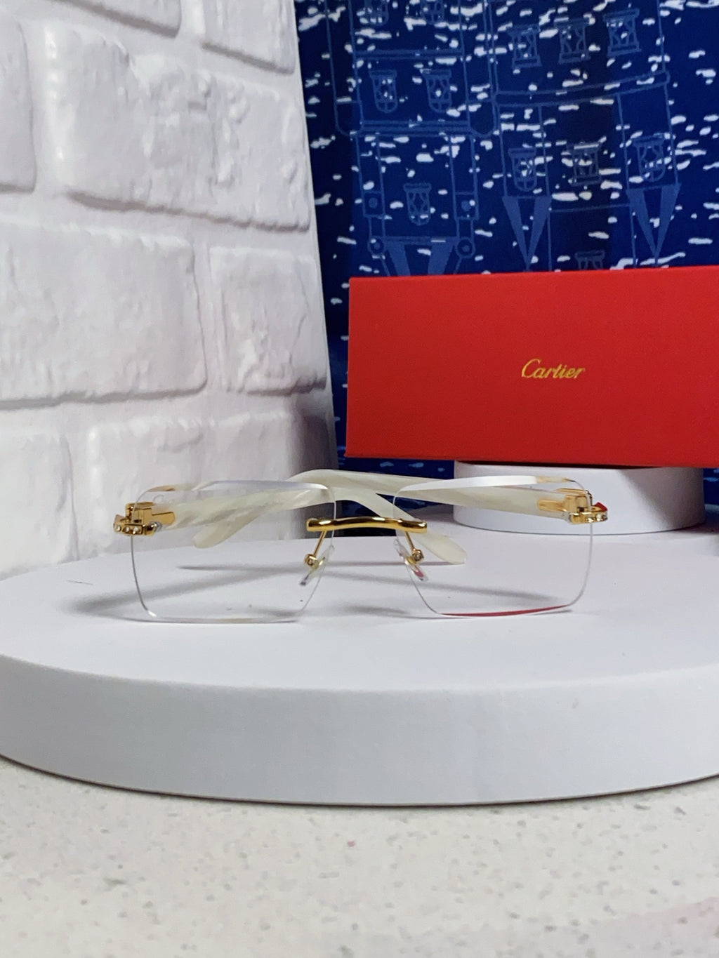 Cartier Lightweight Rimless Silver Lens Sunglasses for Men & Women - 449482 - detail image 2