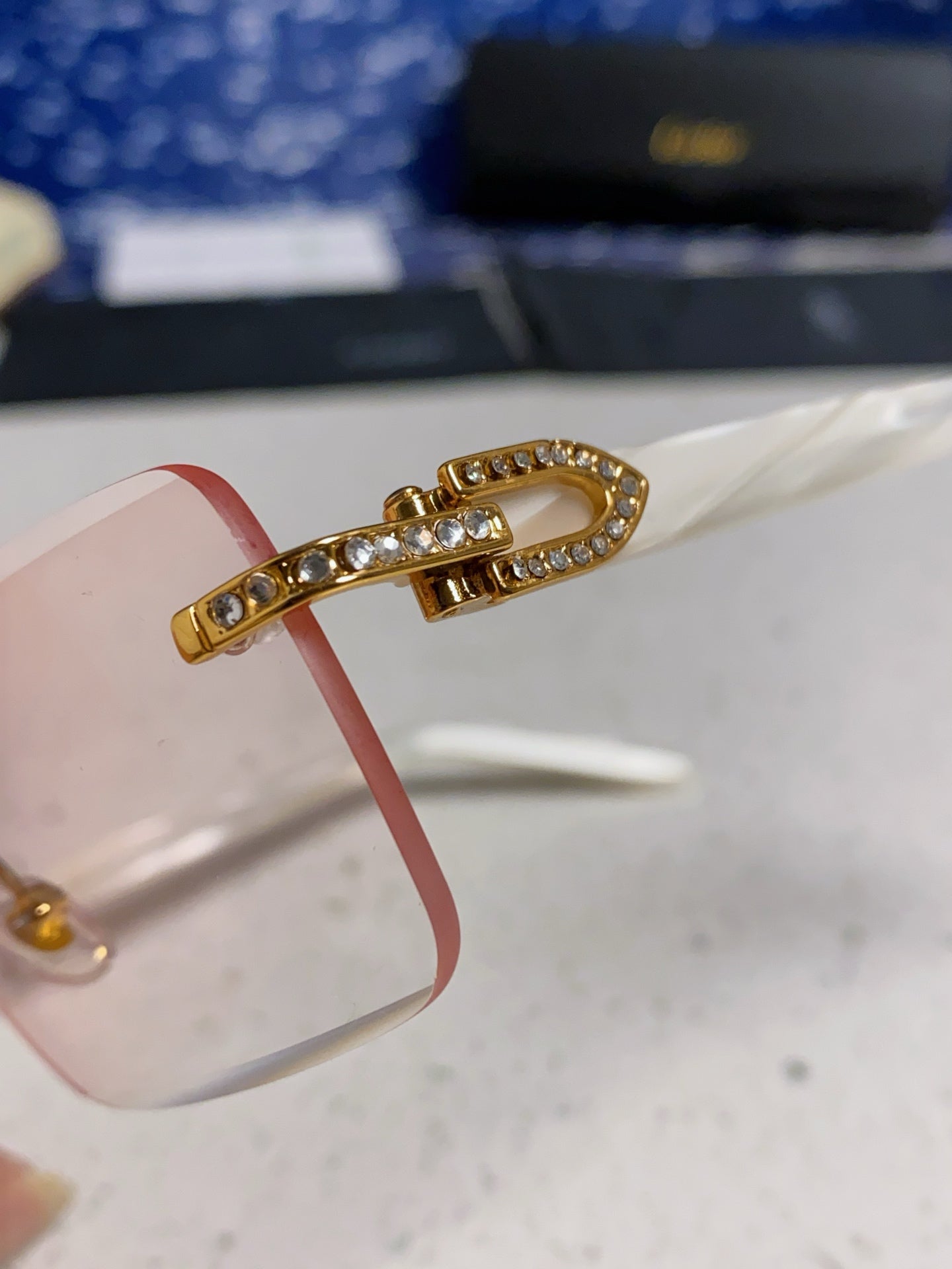 Cartier Lightweight Rimless Silver Lens Sunglasses for Men & Women - 449483 - detail image 7