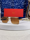 Cartier Lightweight Rimless Brown Lens Sunglasses for Men & Women - 449486