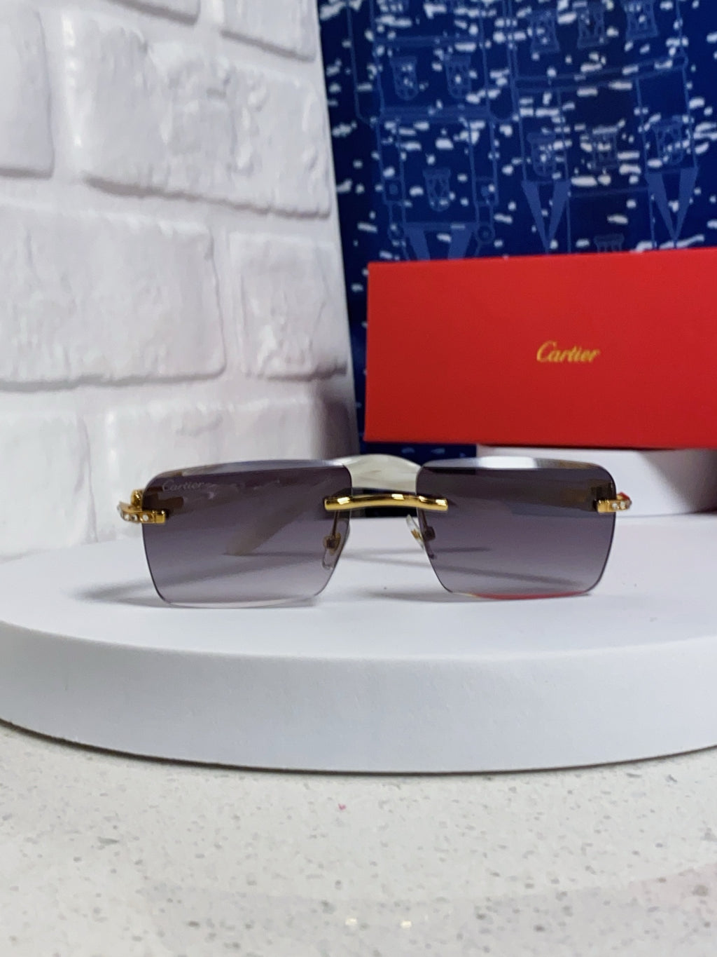Cartier Lightweight Rimless Silver Lens Sunglasses for Men & Women - 449487 - detail image 2