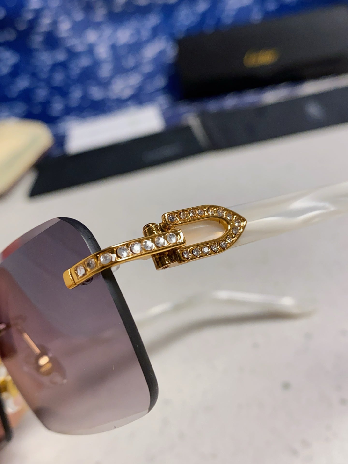 Cartier Lightweight Rimless Silver Lens Sunglasses for Men & Women - 449487 - detail image 7