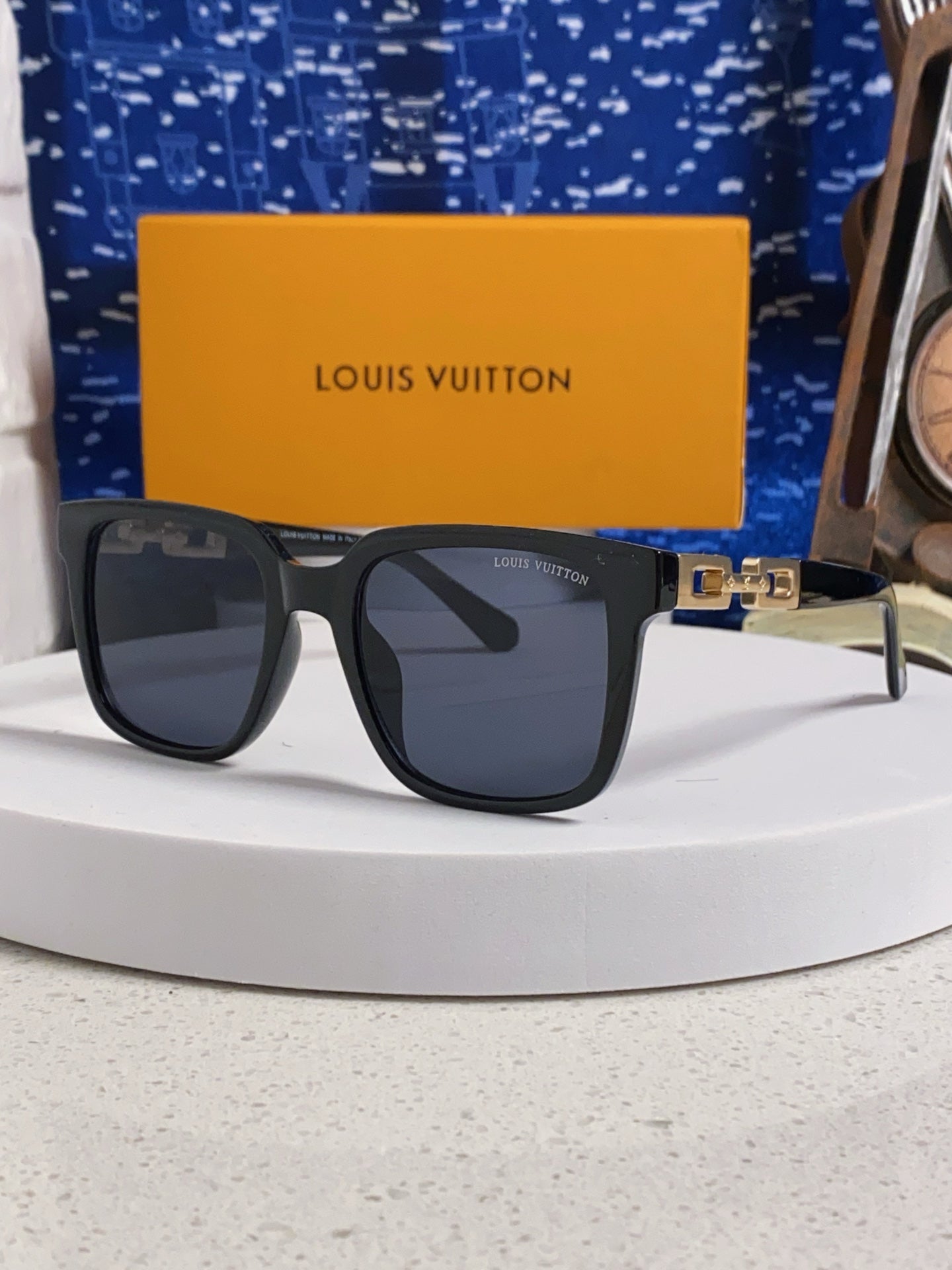 Louis Vuitton Square Black Lens Sunglasses for Men & Women - 448543
