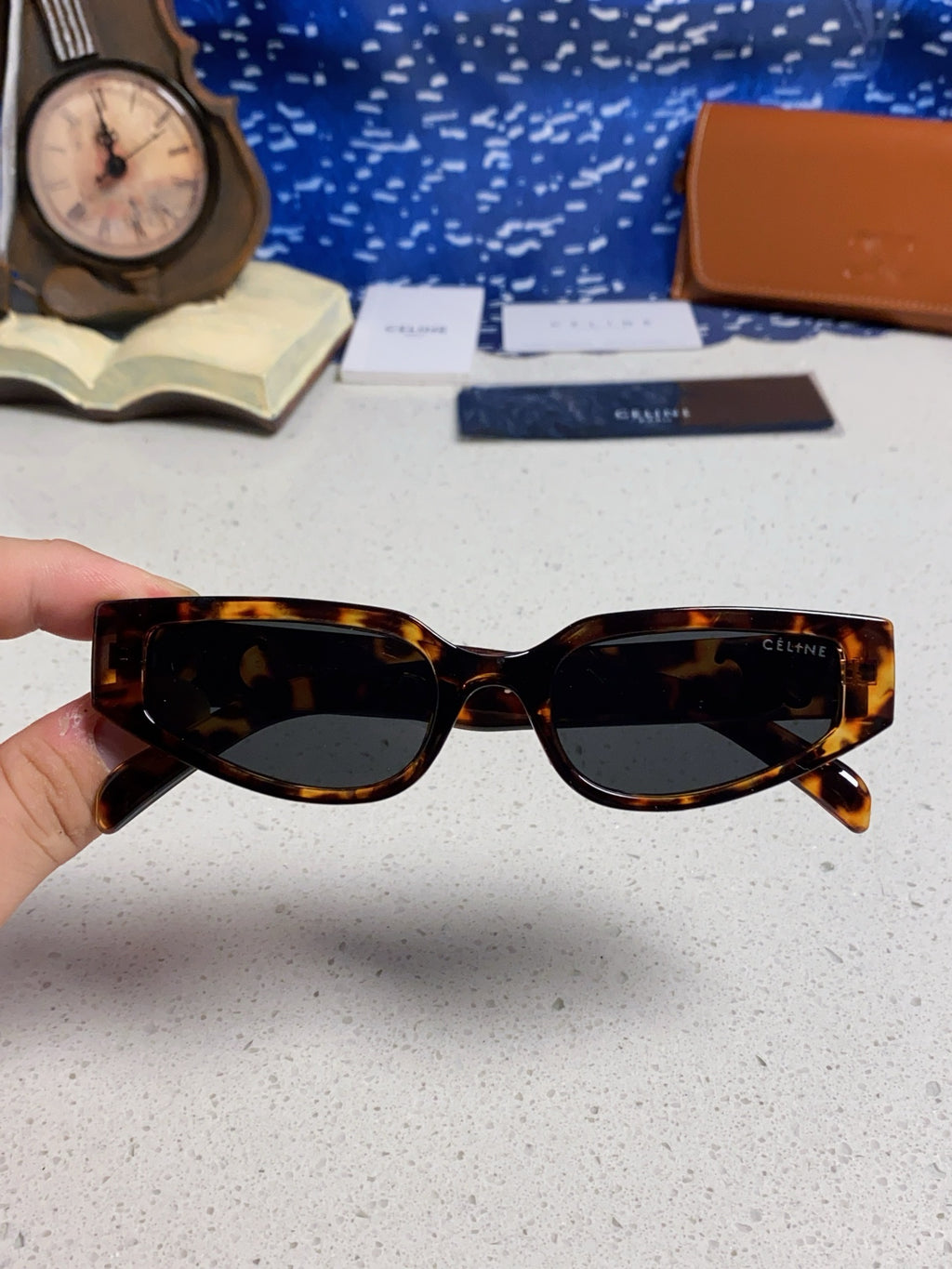 Celine Cat-Eye Blue Lens Sunglasses for Men & Women - 465472 - detail image 4