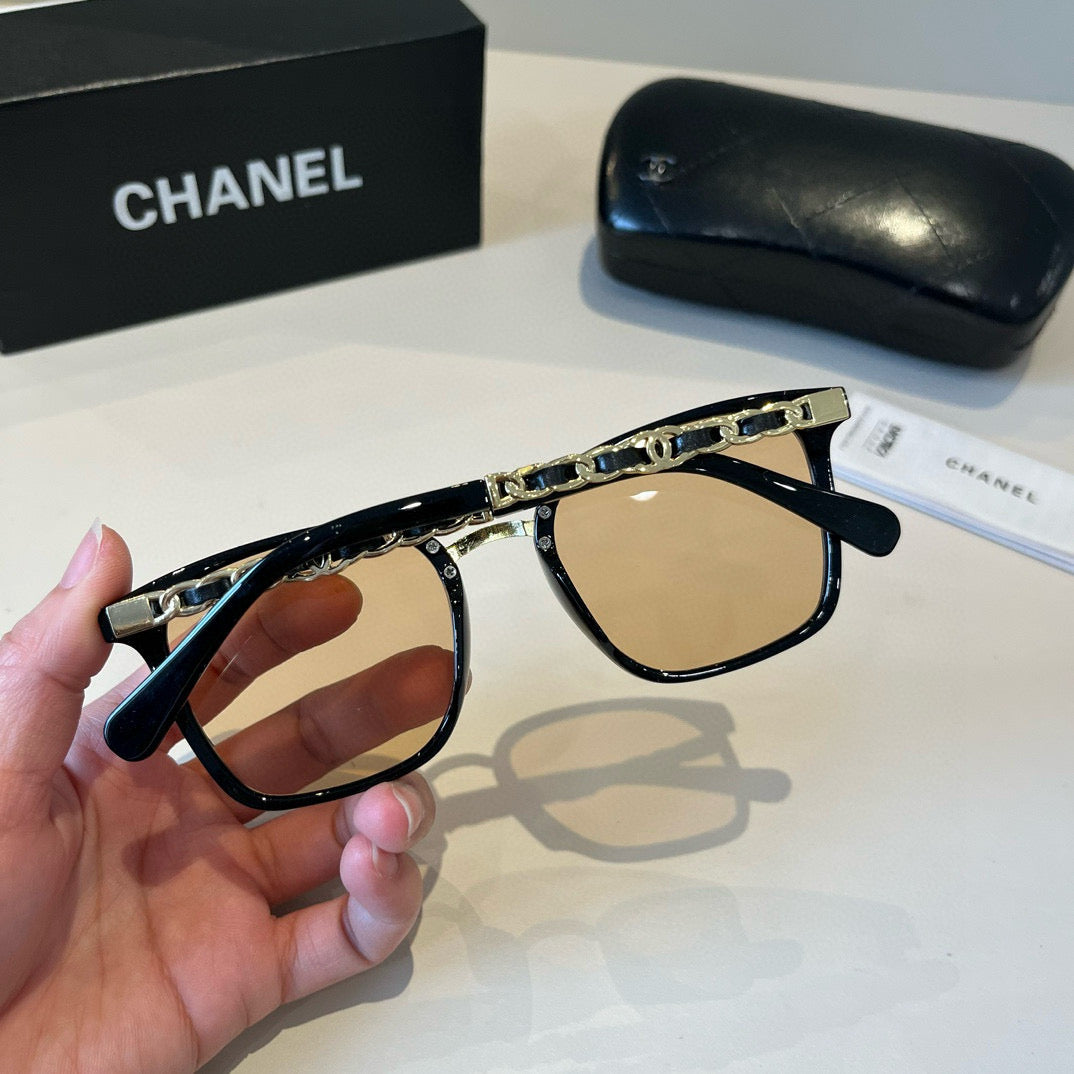Chanel Oversized Gold Lens Sunglasses for Men & Women - 493480 - detail image 9