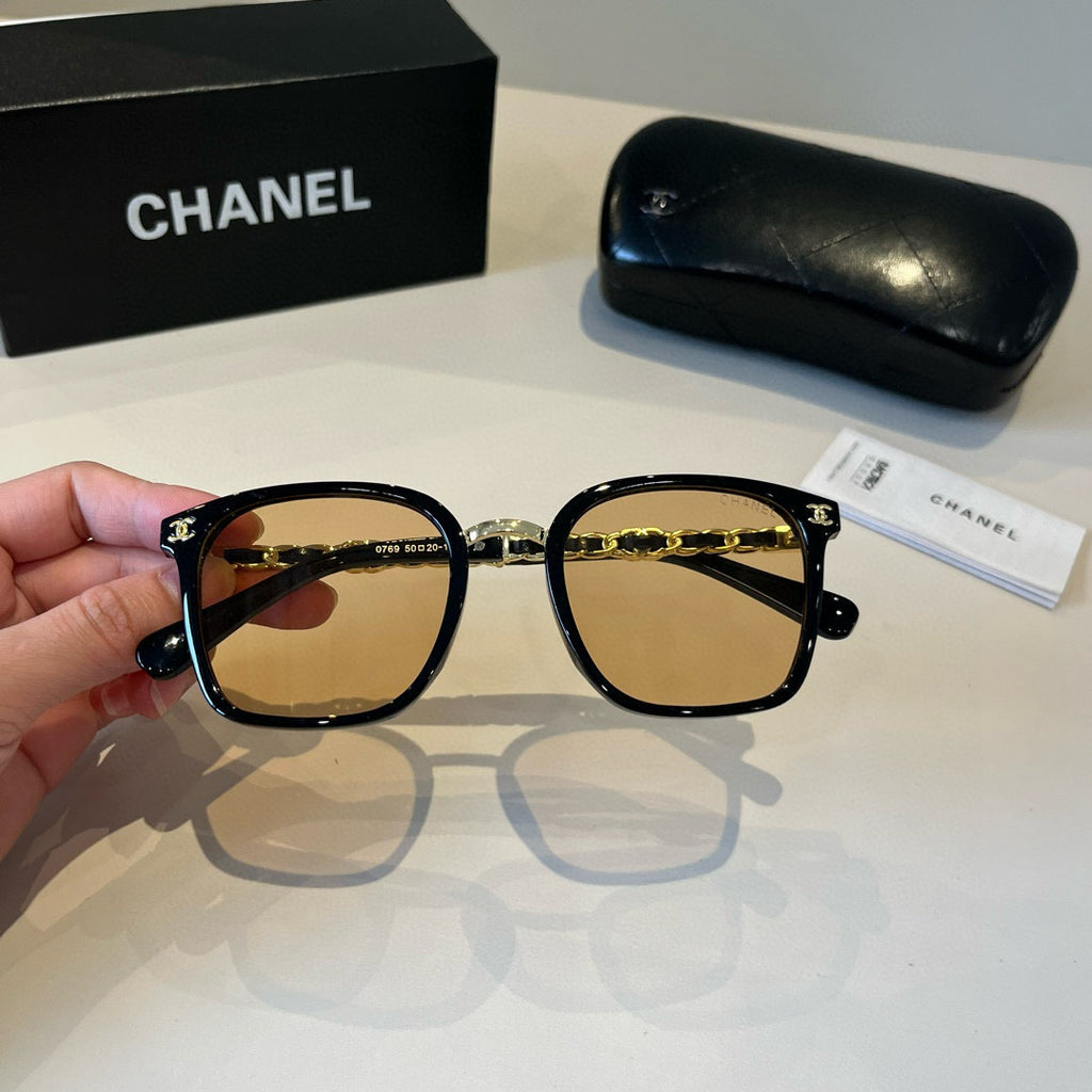 Chanel Oversized Gold Lens Sunglasses for Men & Women - 493480 - detail image 5