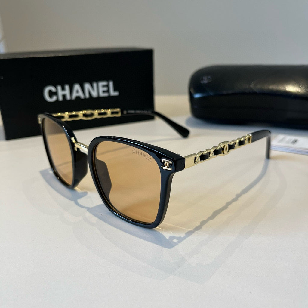 Chanel Oversized Gold Lens Sunglasses for Men & Women - 493480 - detail image 3