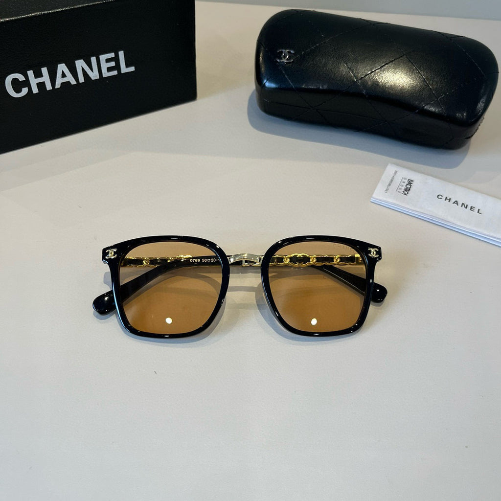 Chanel Oversized Gold Lens Sunglasses for Men & Women - 493480 - detail image 8