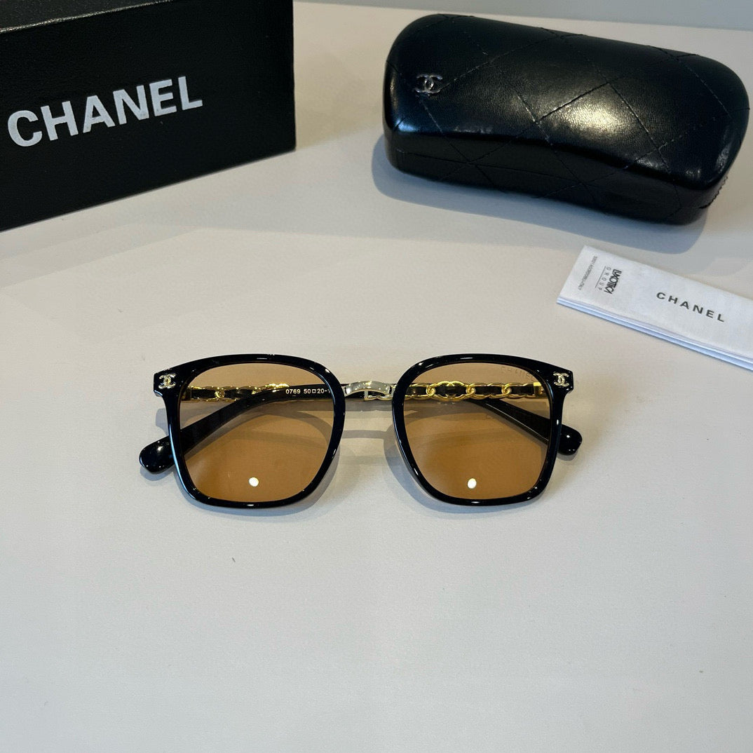 Chanel Oversized Gold Lens Sunglasses for Men & Women - 493480 - detail image 8