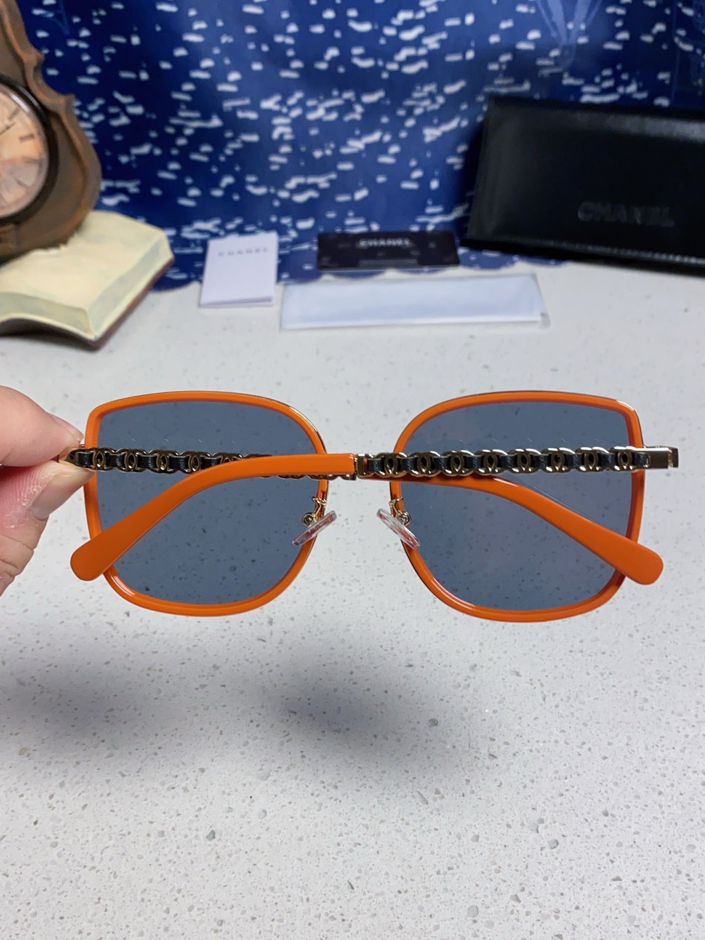 Chanel Fashion Blue Lens Sunglasses for Women - detail image 5