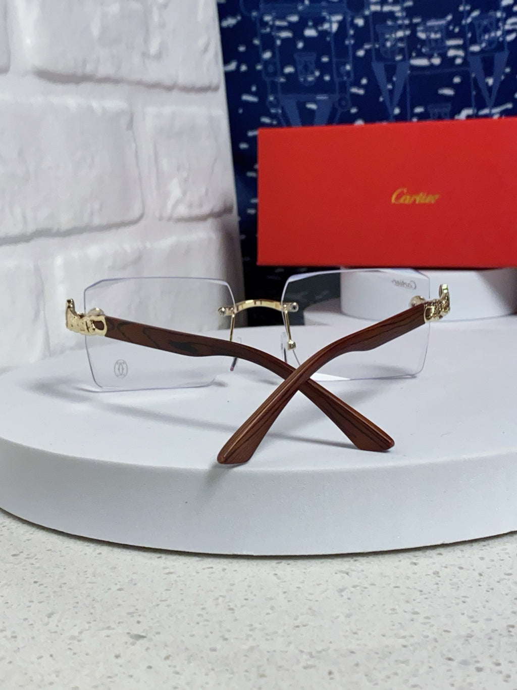 Cartier Lightweight Rimless Silver Lens Sunglasses for Men & Women - 487370 - detail image 3