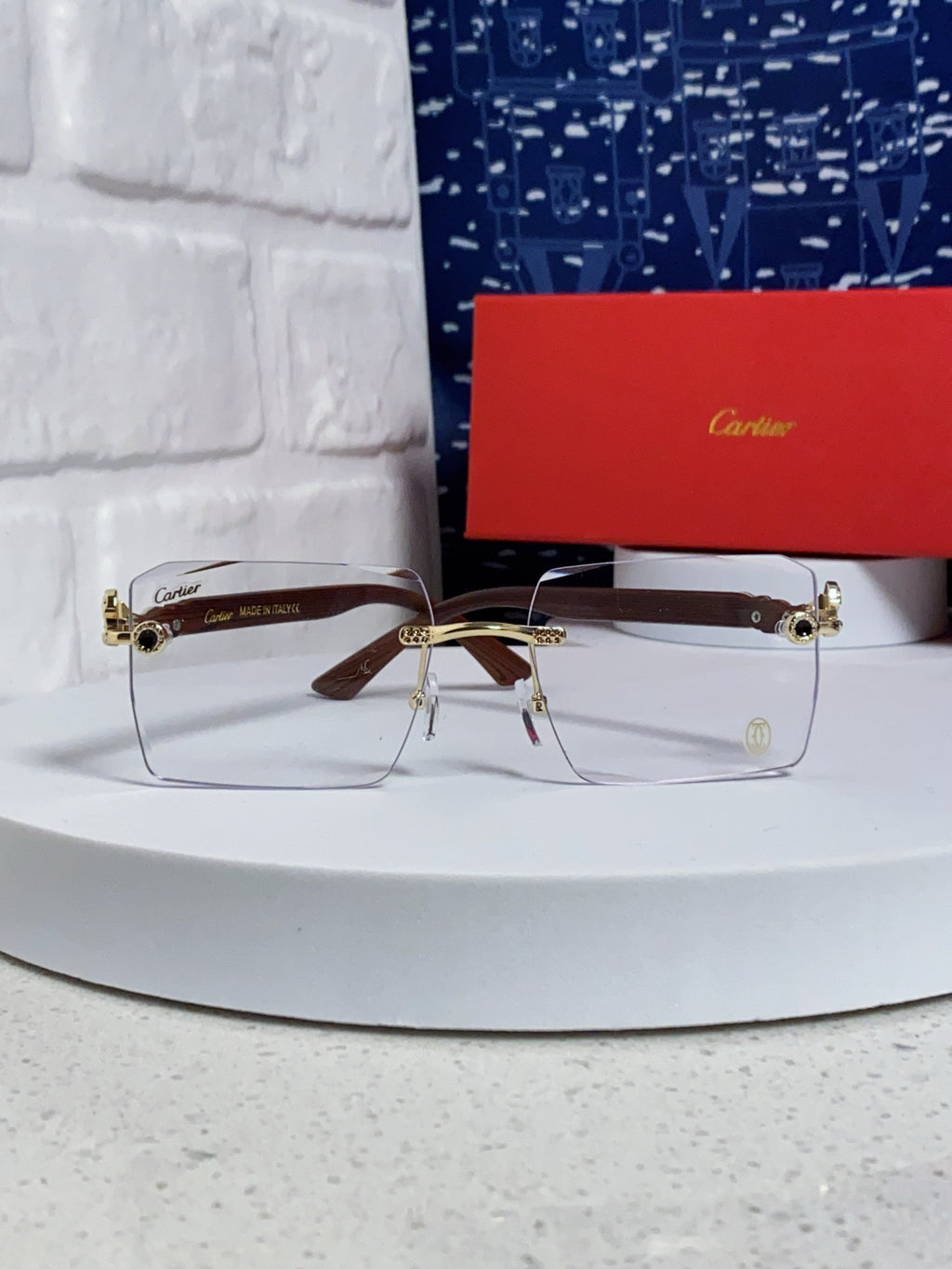 Cartier Lightweight Rimless Silver Lens Sunglasses for Men & Women - 432349 - detail image 2