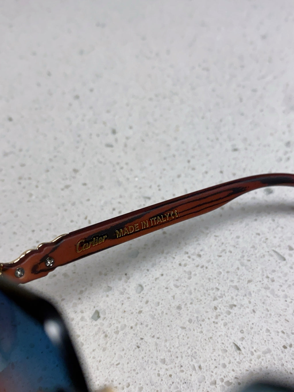 Cartier Lightweight Rimless Blue Lens Sunglasses for Men & Women - 432350 - detail image 8
