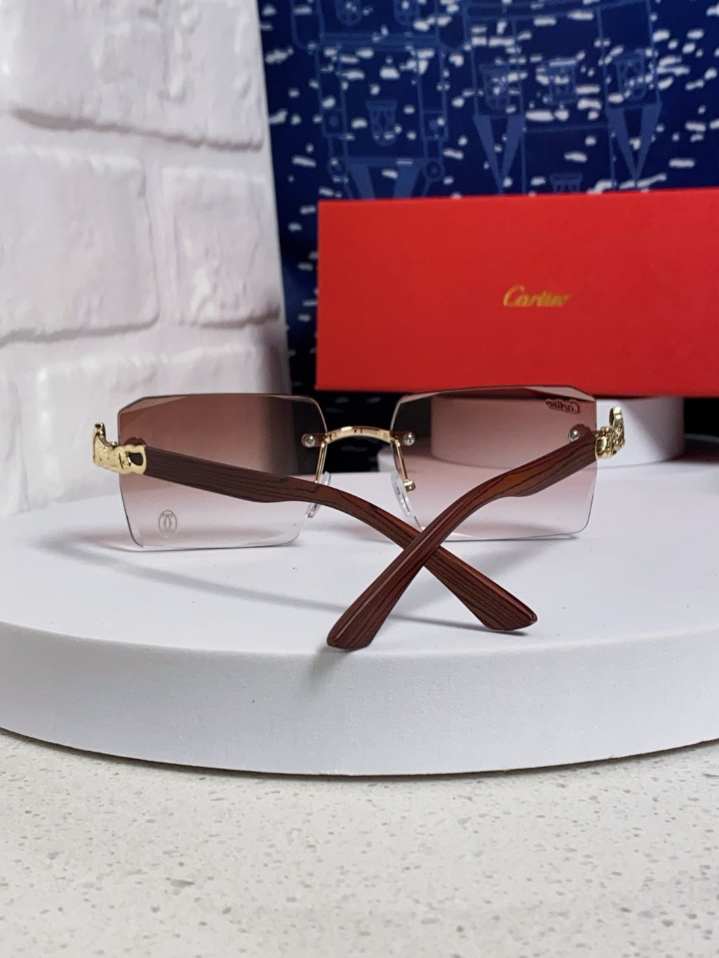 Cartier Lightweight Rimless Silver Lens Sunglasses for Men & Women - 432351 - detail image 3