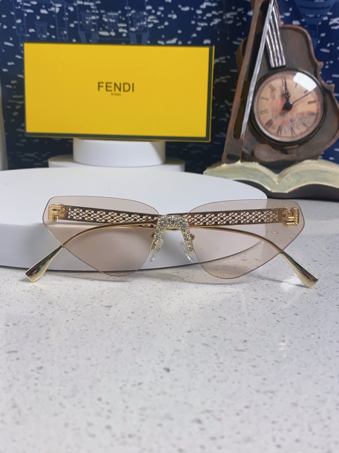 Fendi Lightweight Metal Rimless Silver Lens Sunglasses for Women - 432731 - detail image 9