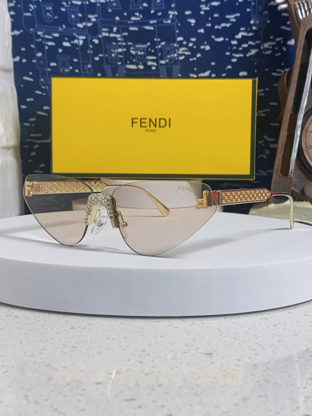 Fendi Lightweight Metal Rimless Silver Lens Sunglasses for Women - 487781