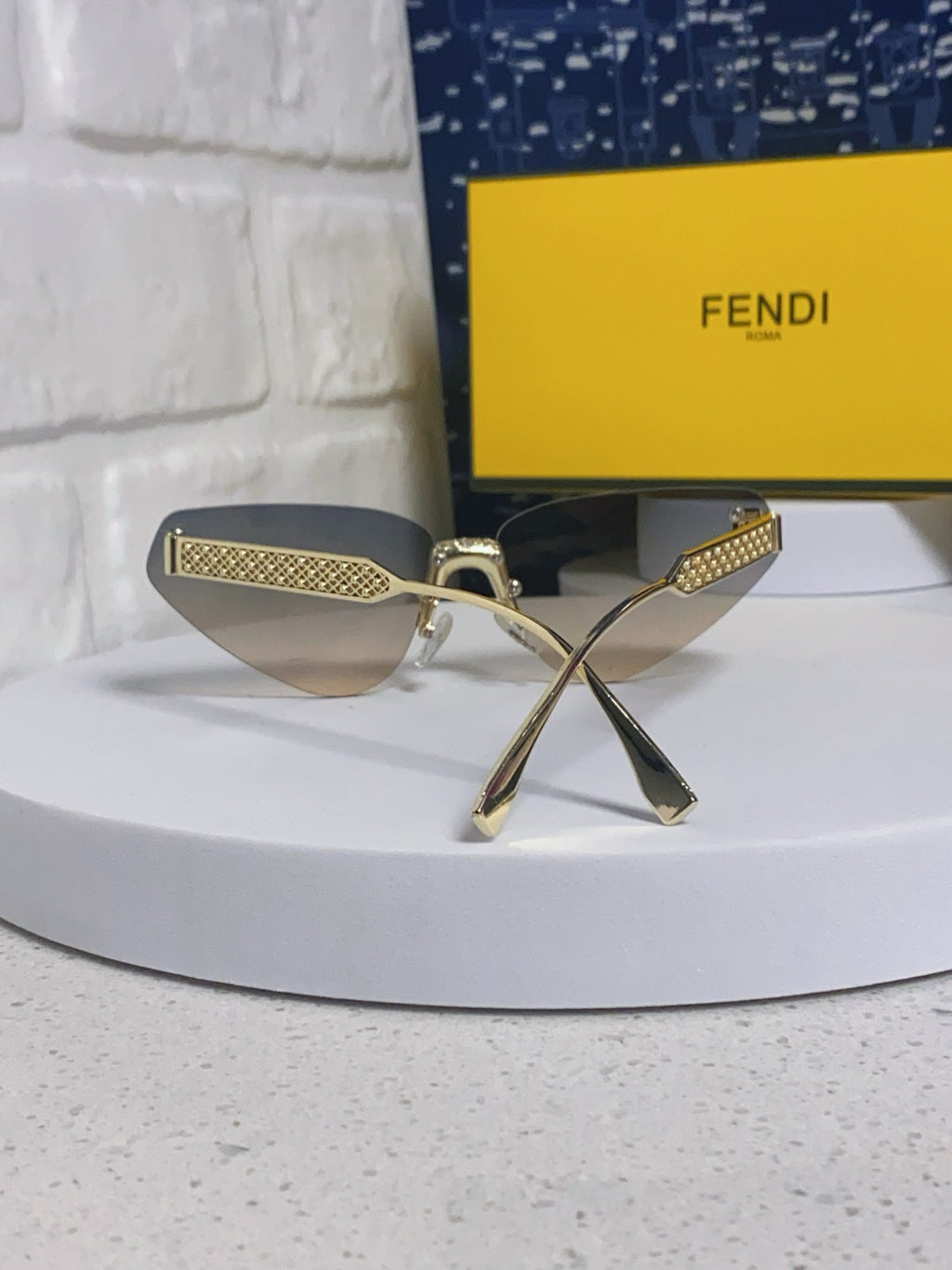 Fendi Lightweight Metal Rimless Silver Lens Sunglasses for Women - 358745 - detail image 3