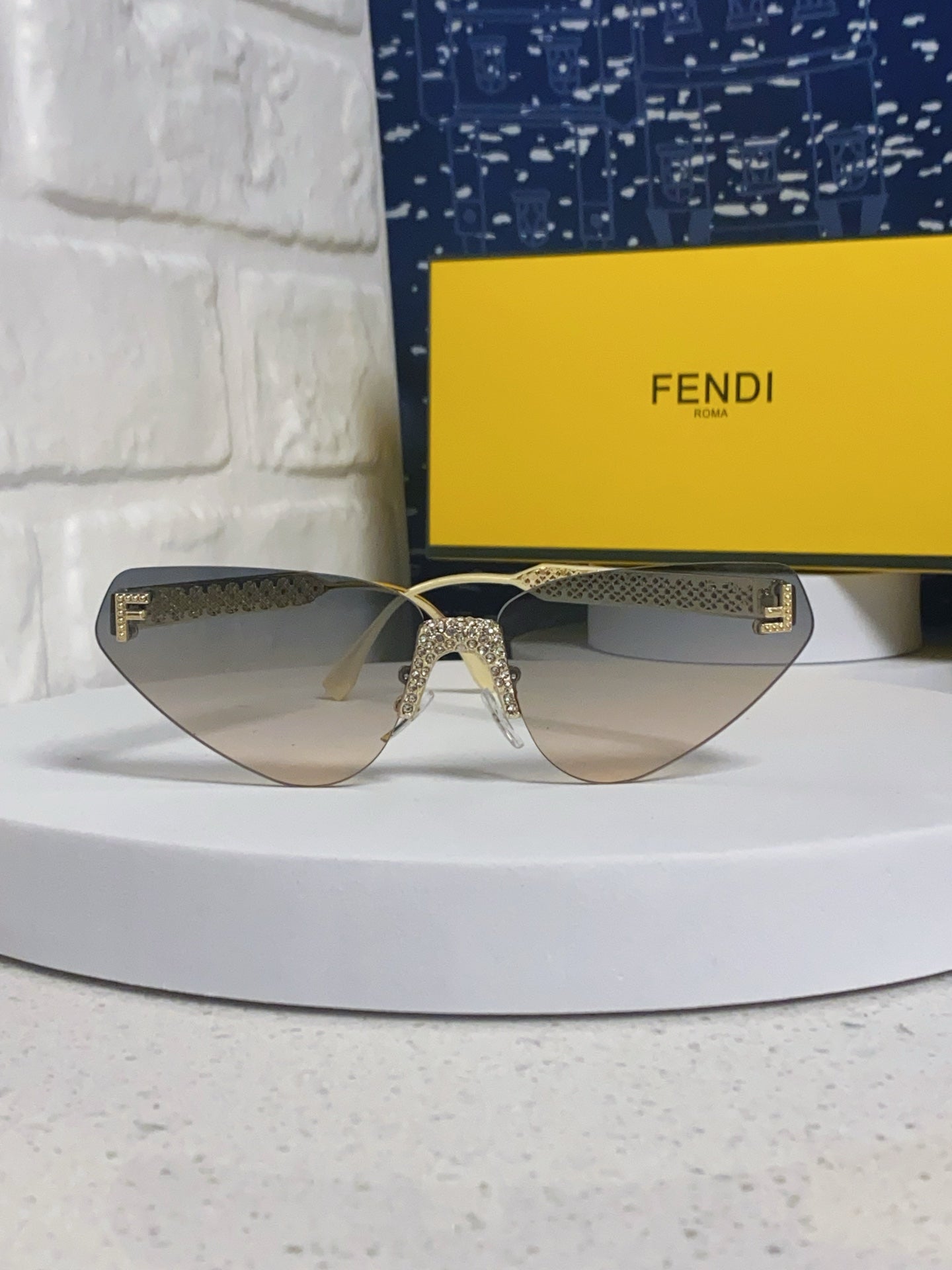 Fendi Lightweight Metal Rimless Silver Lens Sunglasses for Women - 432733 - detail image 2