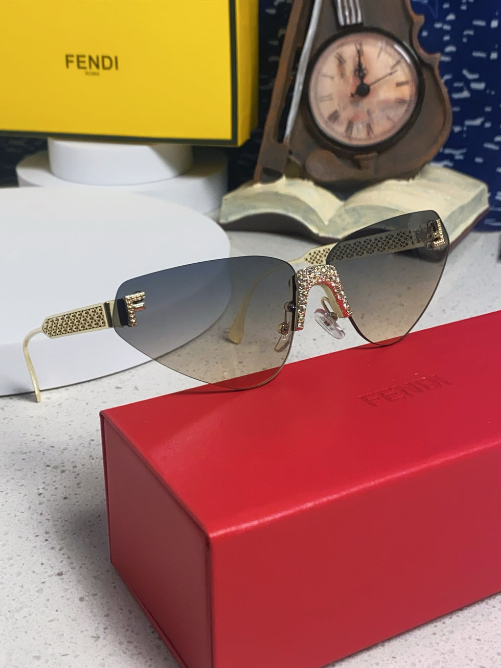 Fendi Lightweight Metal Rimless Silver Lens Sunglasses for Women - 487783 - detail image 10