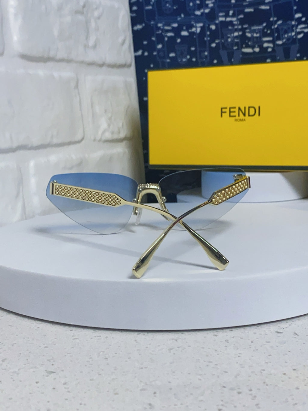 Fendi Lightweight Metal Rimless Silver Lens Sunglasses for Women - 432734 - detail image 3