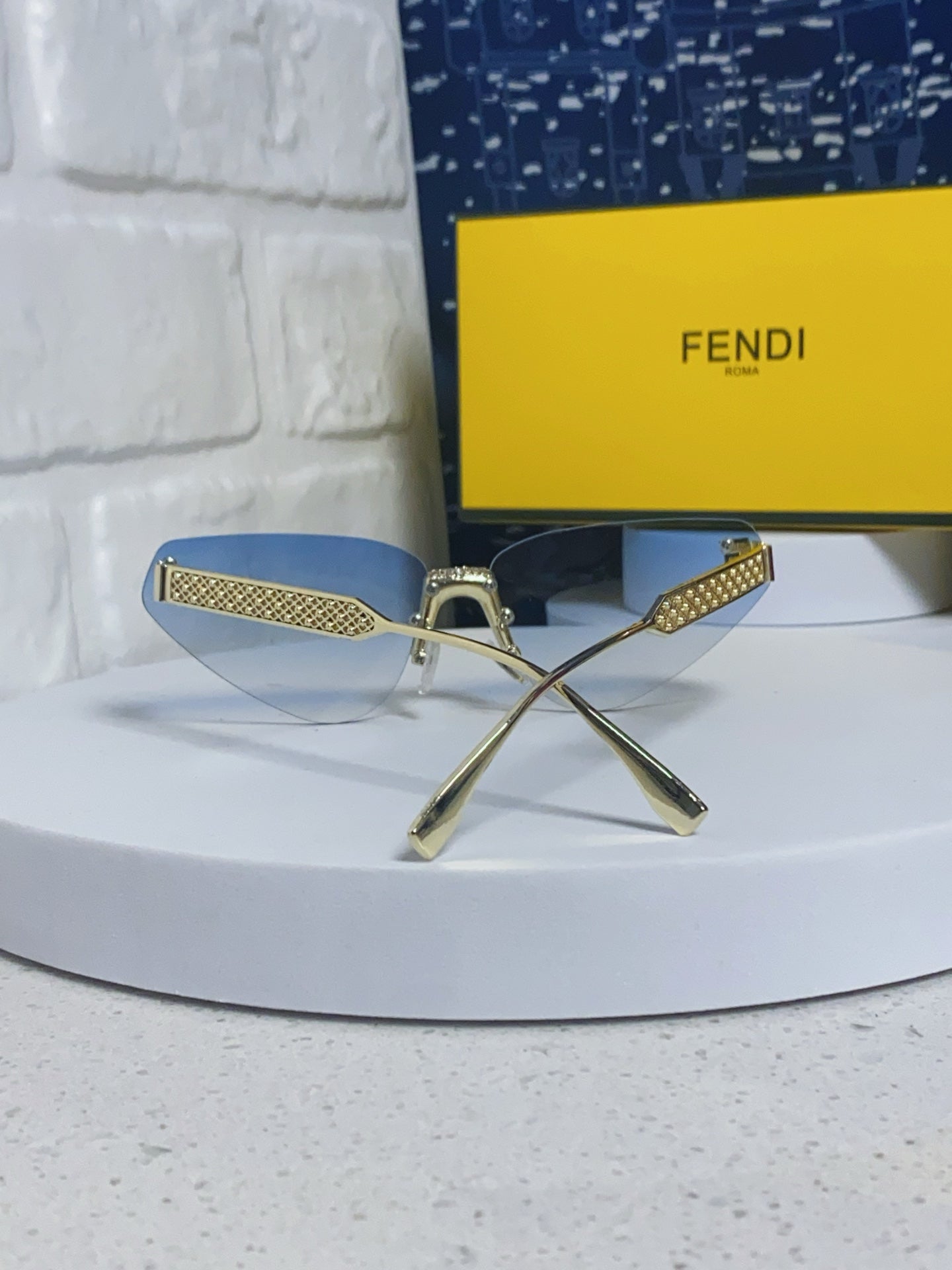 Fendi Lightweight Metal Rimless Silver Lens Sunglasses for Women - 432734 - detail image 3