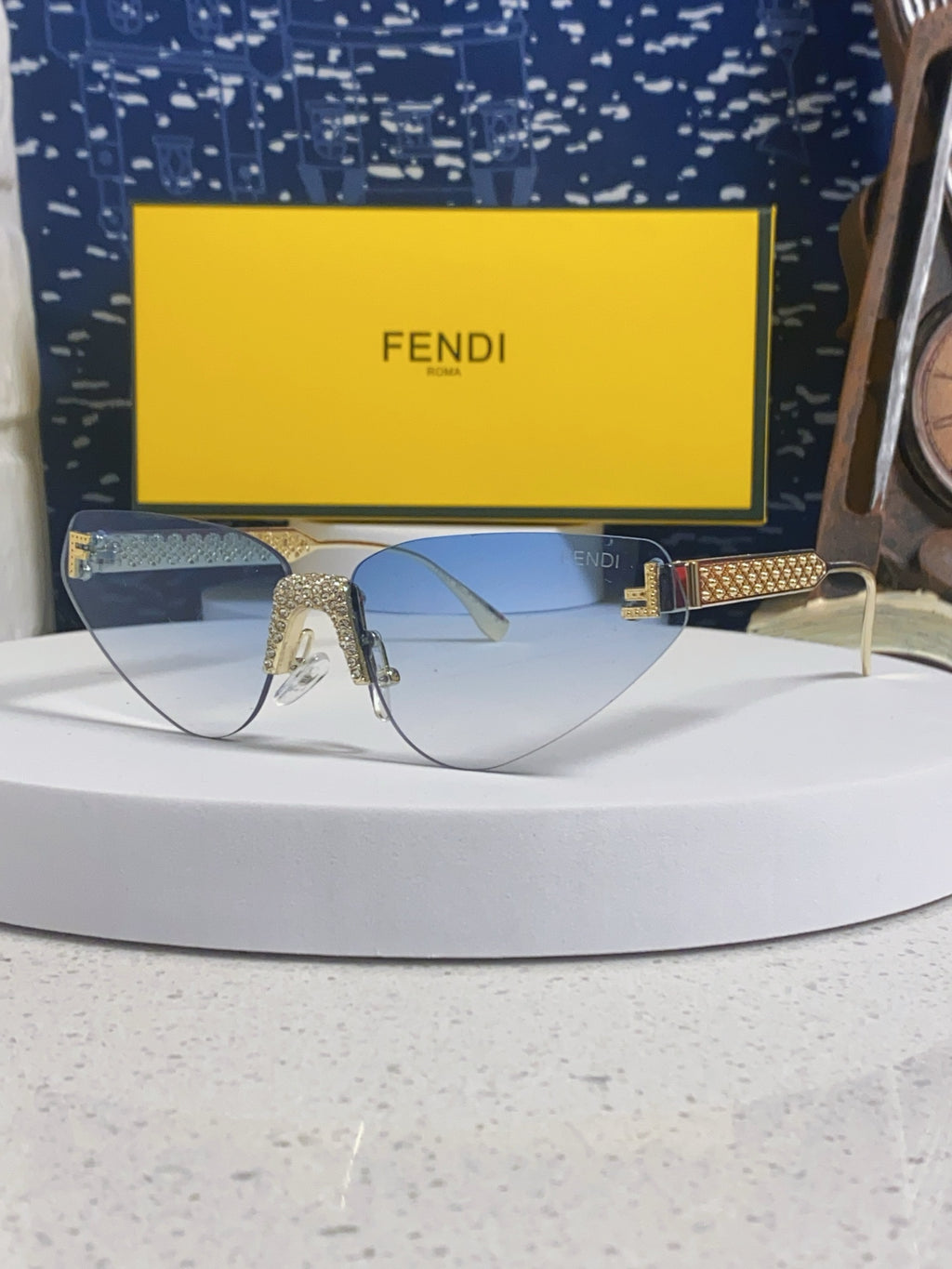 Fendi Lightweight Metal Rimless Silver Lens Sunglasses for Women - 487784