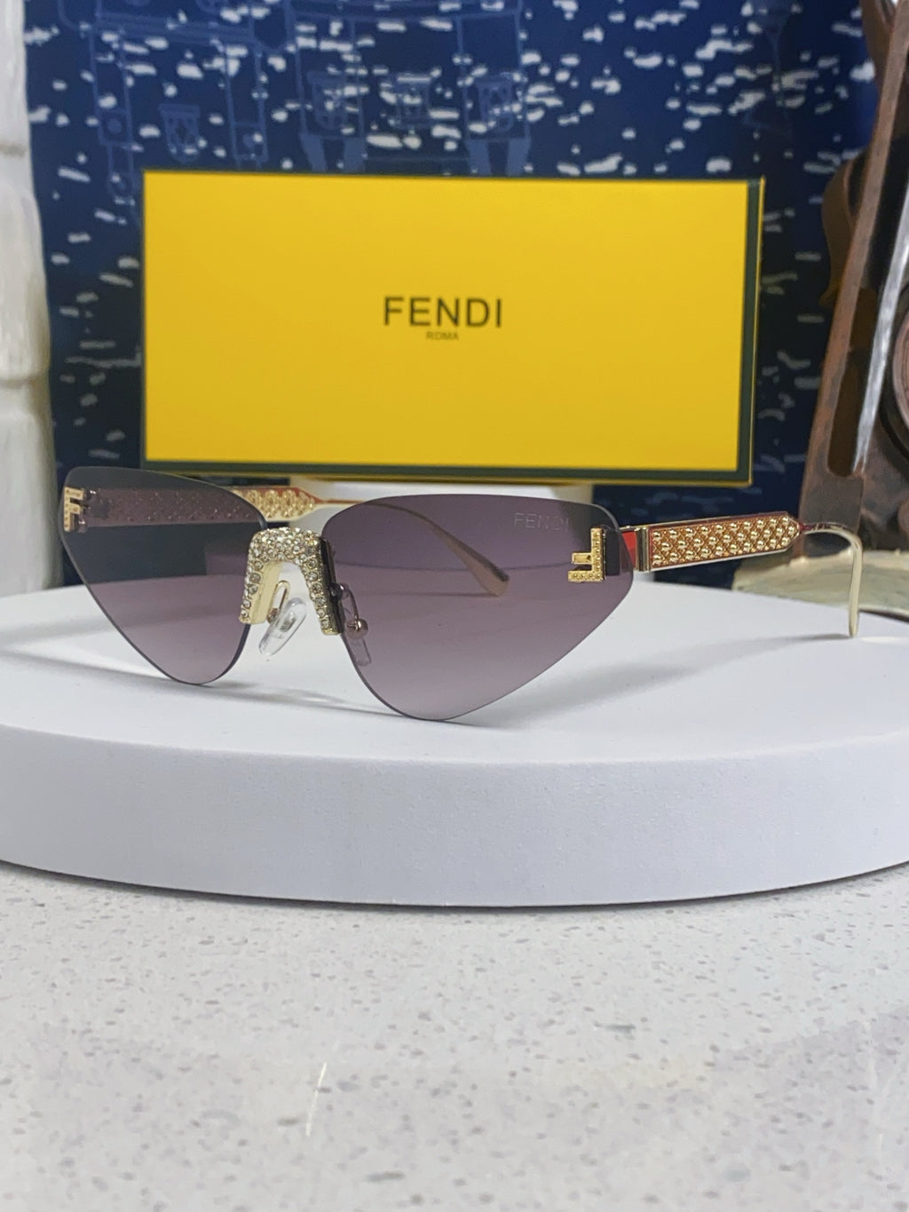 Fendi Lightweight Metal Rimless Silver Lens Sunglasses for Women - 487785