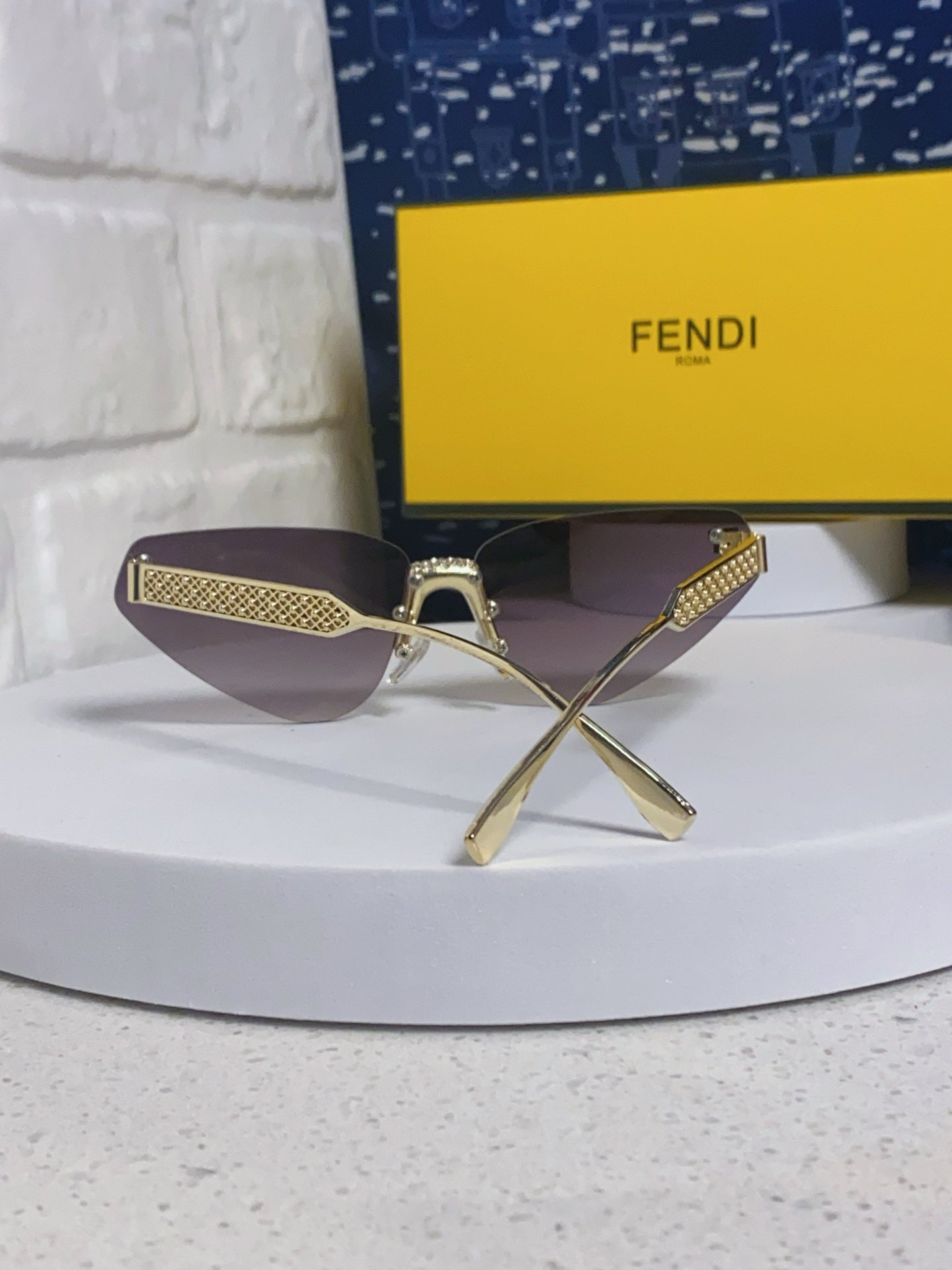 Fendi Lightweight Metal Rimless Silver Lens Sunglasses for Women - 487785 - detail image 3