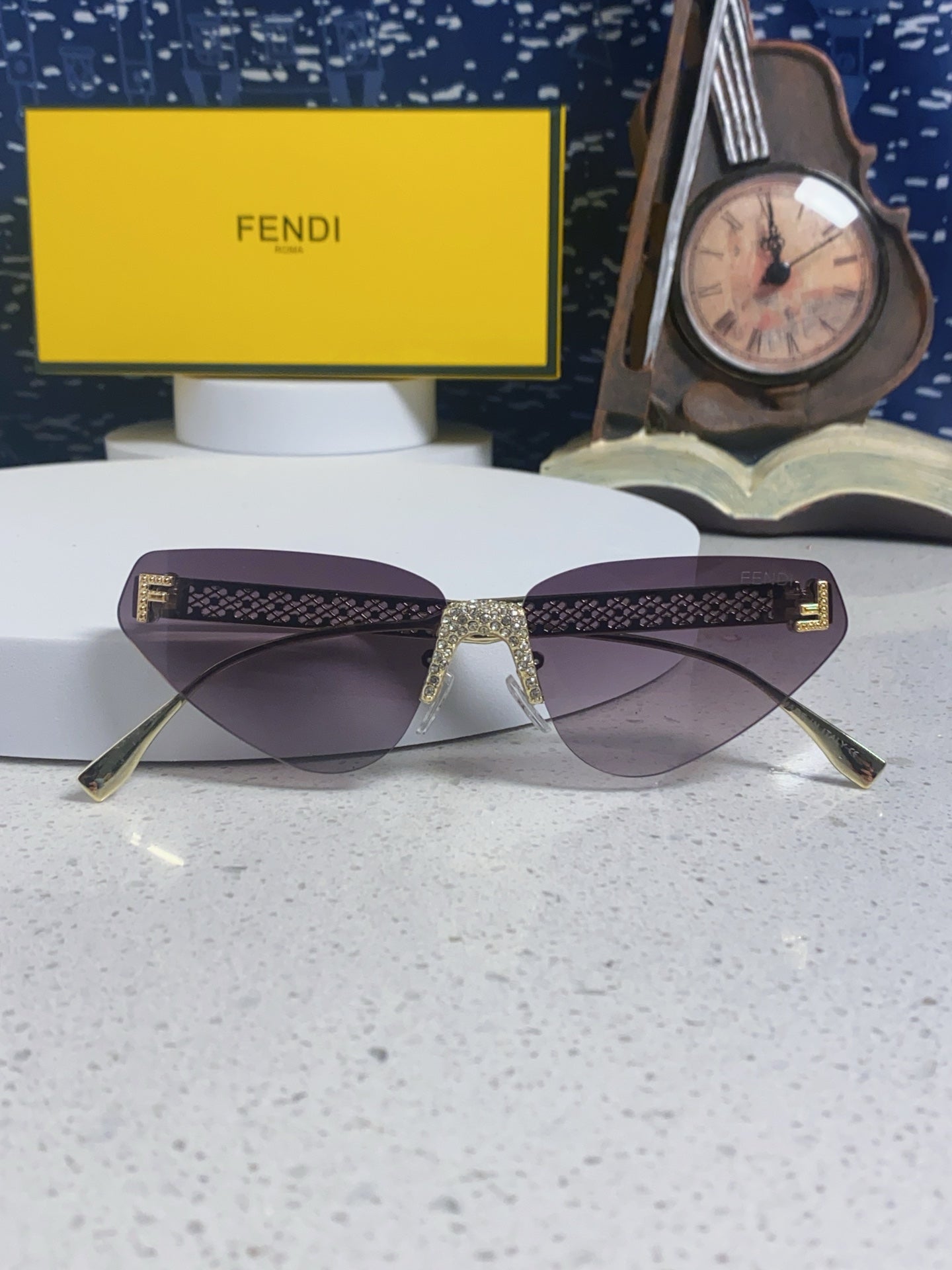Fendi Lightweight Metal Rimless Silver Lens Sunglasses for Women - 487785 - detail image 9