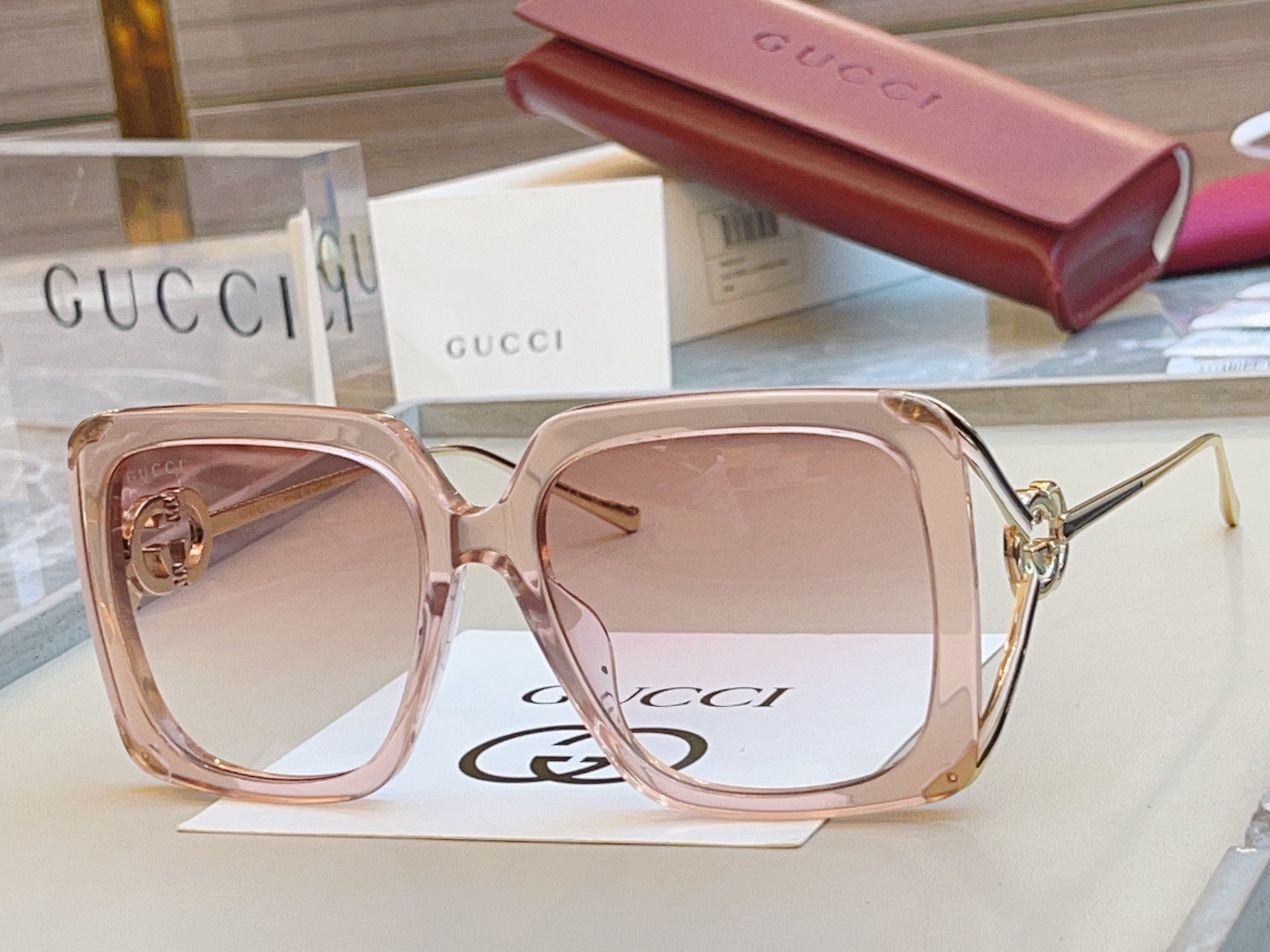 Gucci GG1324SA Fashion Pink Lens Sunglasses for Men & Women