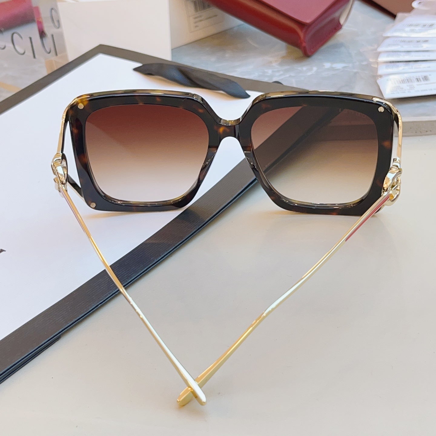 Gucci GG1324SA Fashion Red Lens Sunglasses for Men & Women - detail image 3