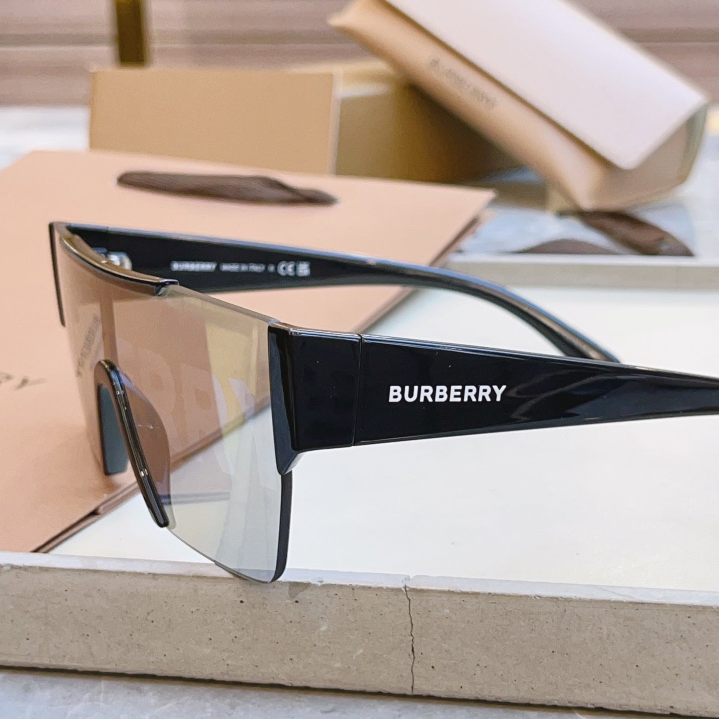 Burberry BE4291 Fashion Gold Lens Sunglasses for Men & Women - detail image 4