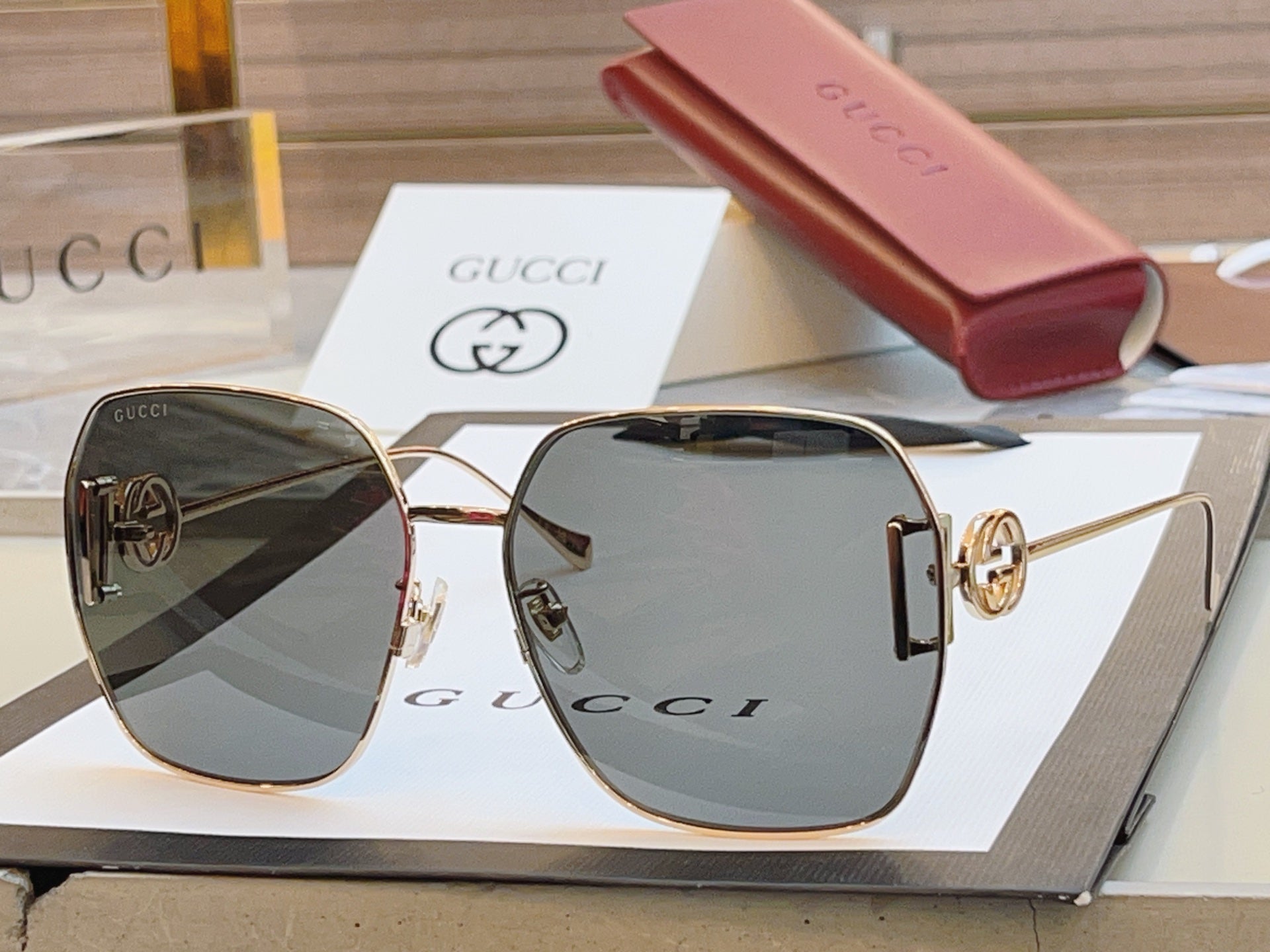 Gucci GG1207SA Fashion Gray Lens Sunglasses for Men & Women