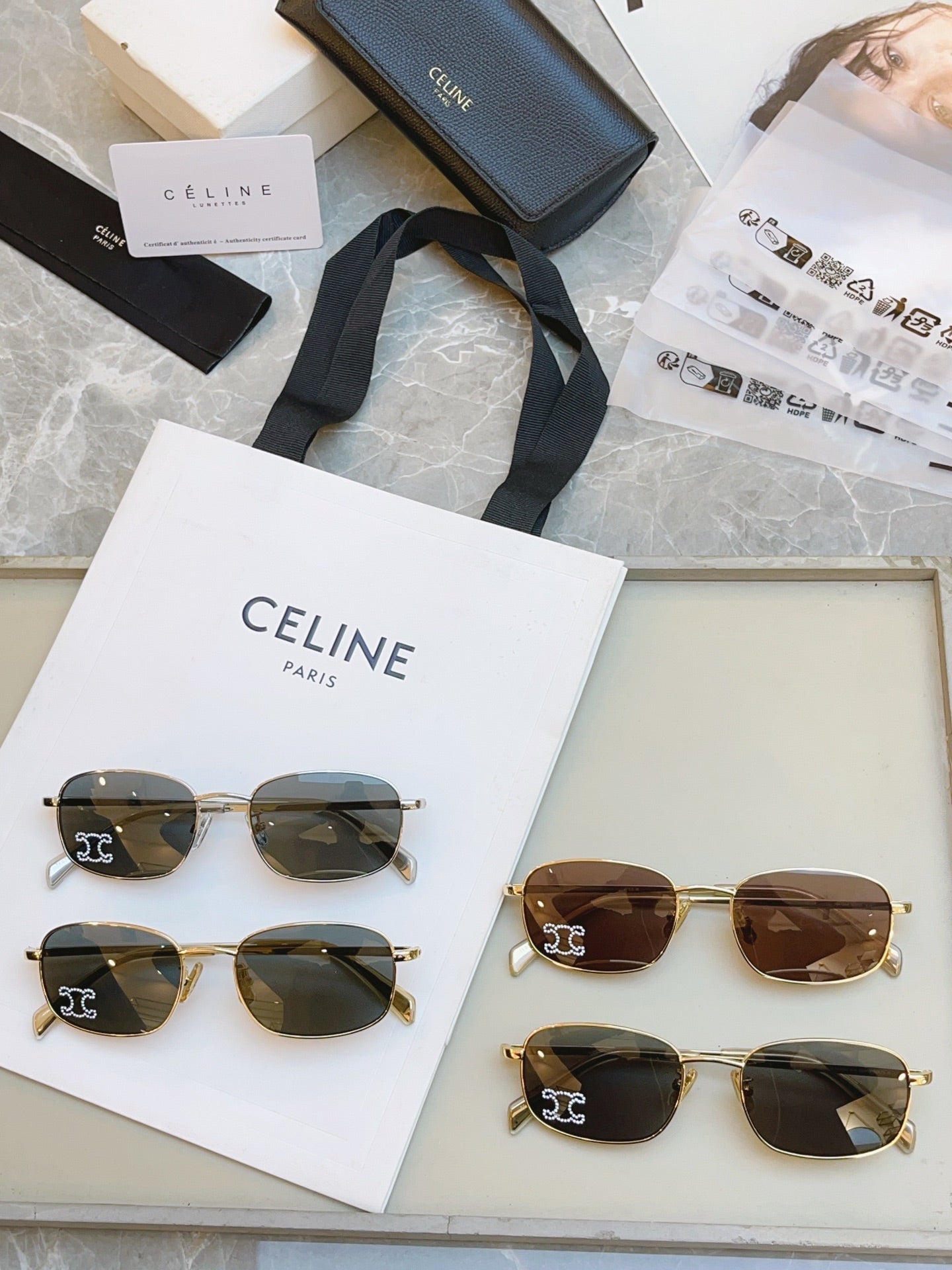 Celine CL40285U Fashion Black Lens Sunglasses for Men & Women - detail image 7