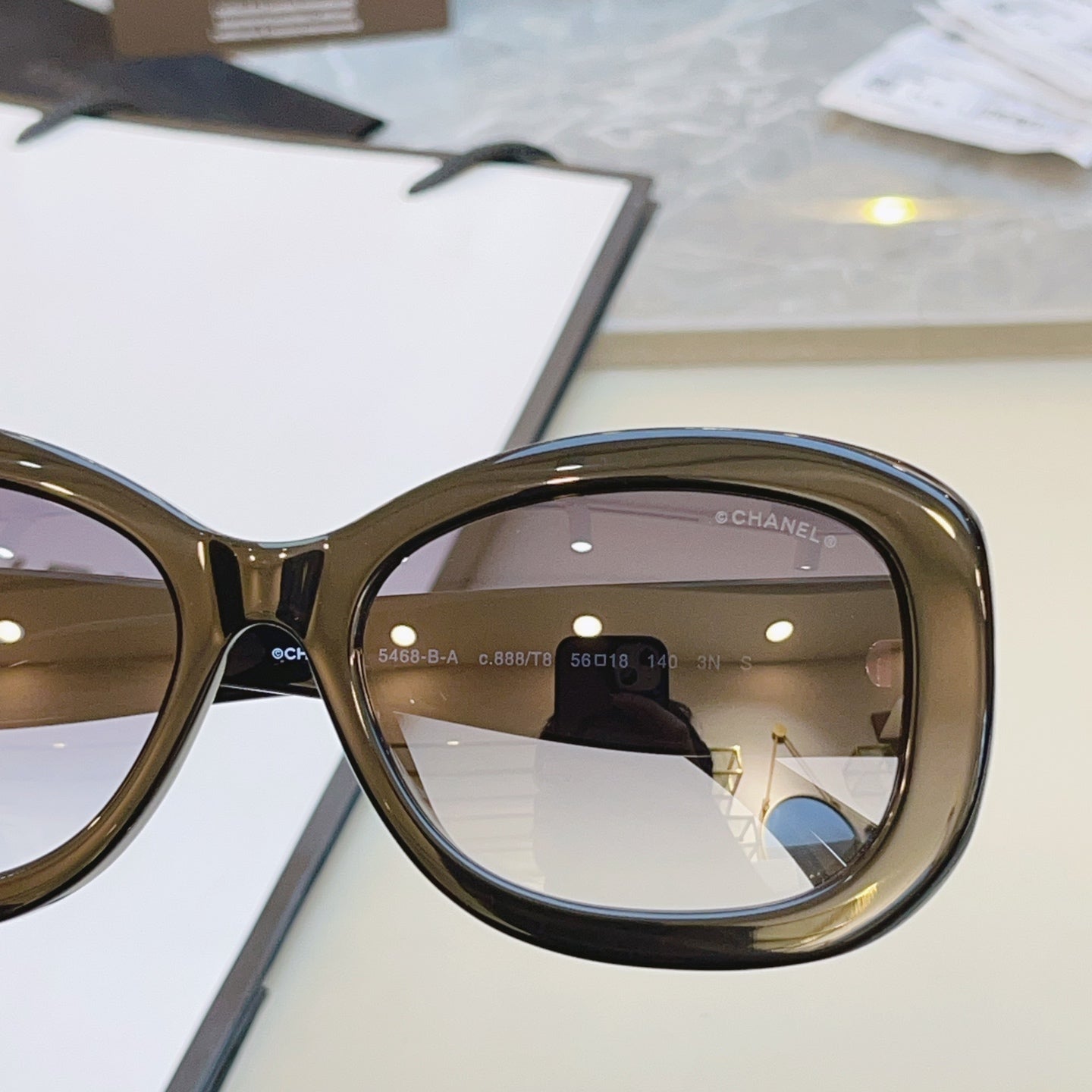 Chanel CH5468-B-A Fashion Silver Lens Sunglasses for Men & Women - detail image 8