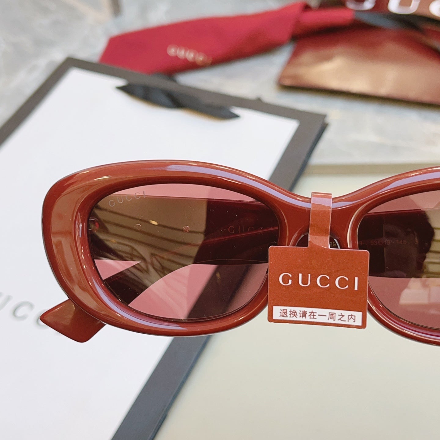 Gucci GG1829SK Fashion Red Lens Sunglasses for Men & Women - detail image 8