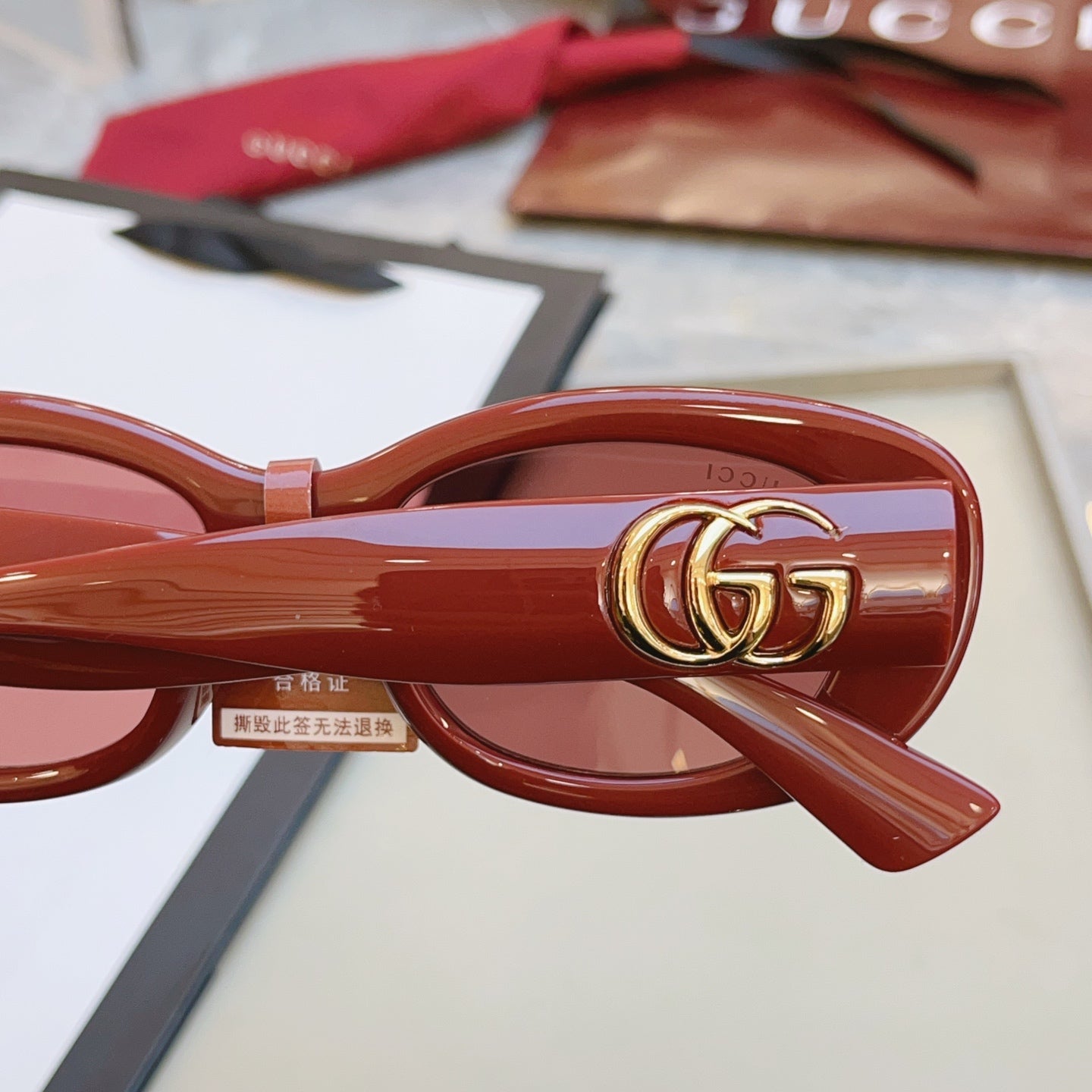 Gucci GG1829SK Fashion Red Lens Sunglasses for Men & Women - detail image 9