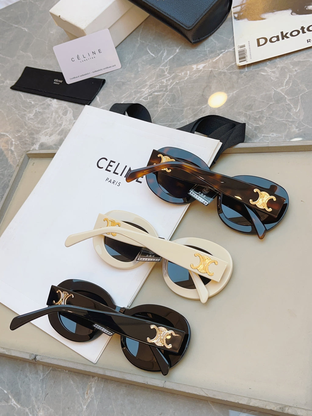 Celine CL40312U Fashion Black Lens Sunglasses for Men & Women - detail image 8