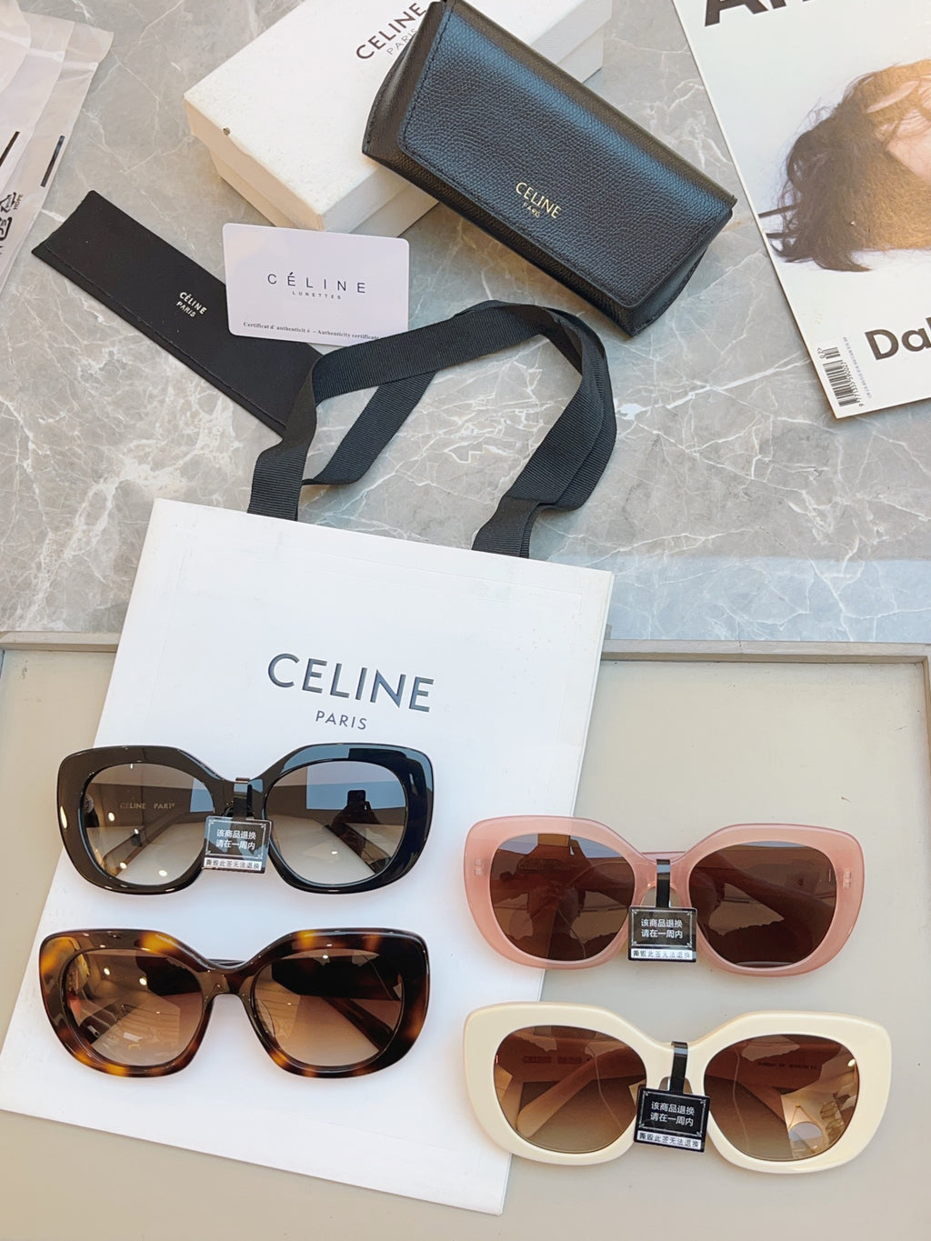 Celine CL40226U Fashion Black Lens Sunglasses for Men & Women - detail image 9