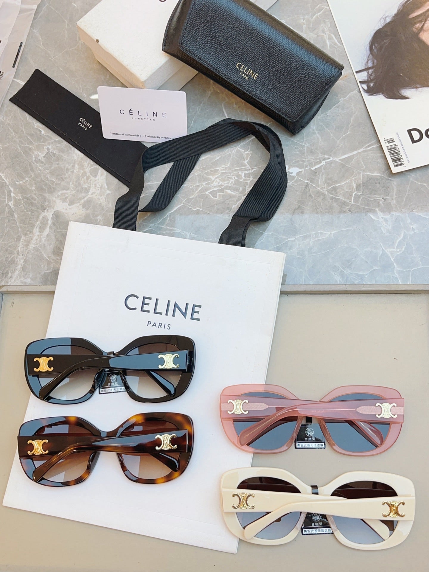 Celine CL40226U Fashion Black Lens Sunglasses for Men & Women - detail image 8