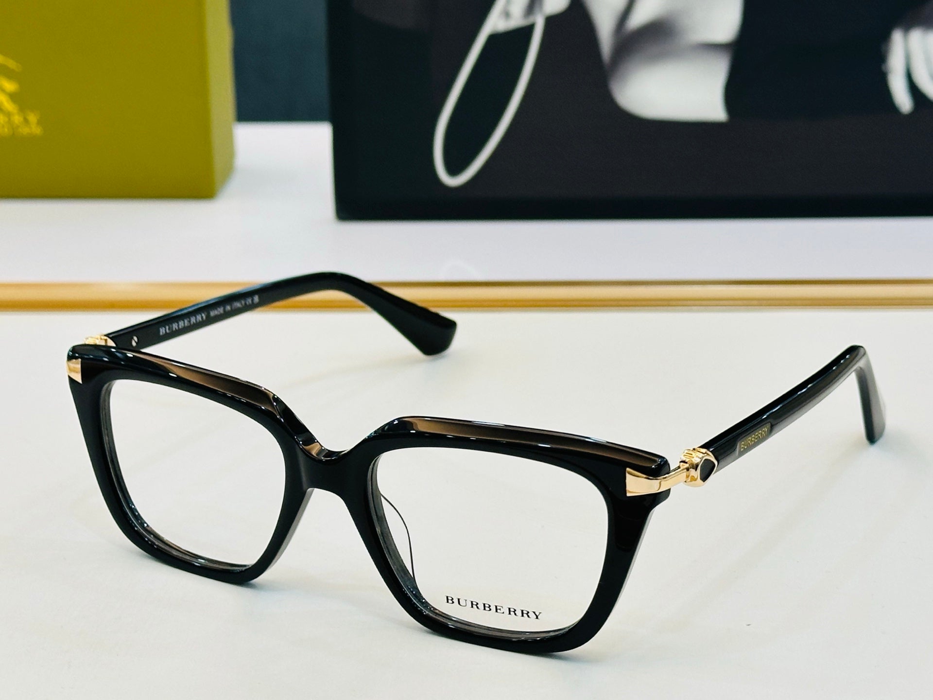 Burberry BE2437B Acetate Fashion Black Lens Sunglasses for Men & Women